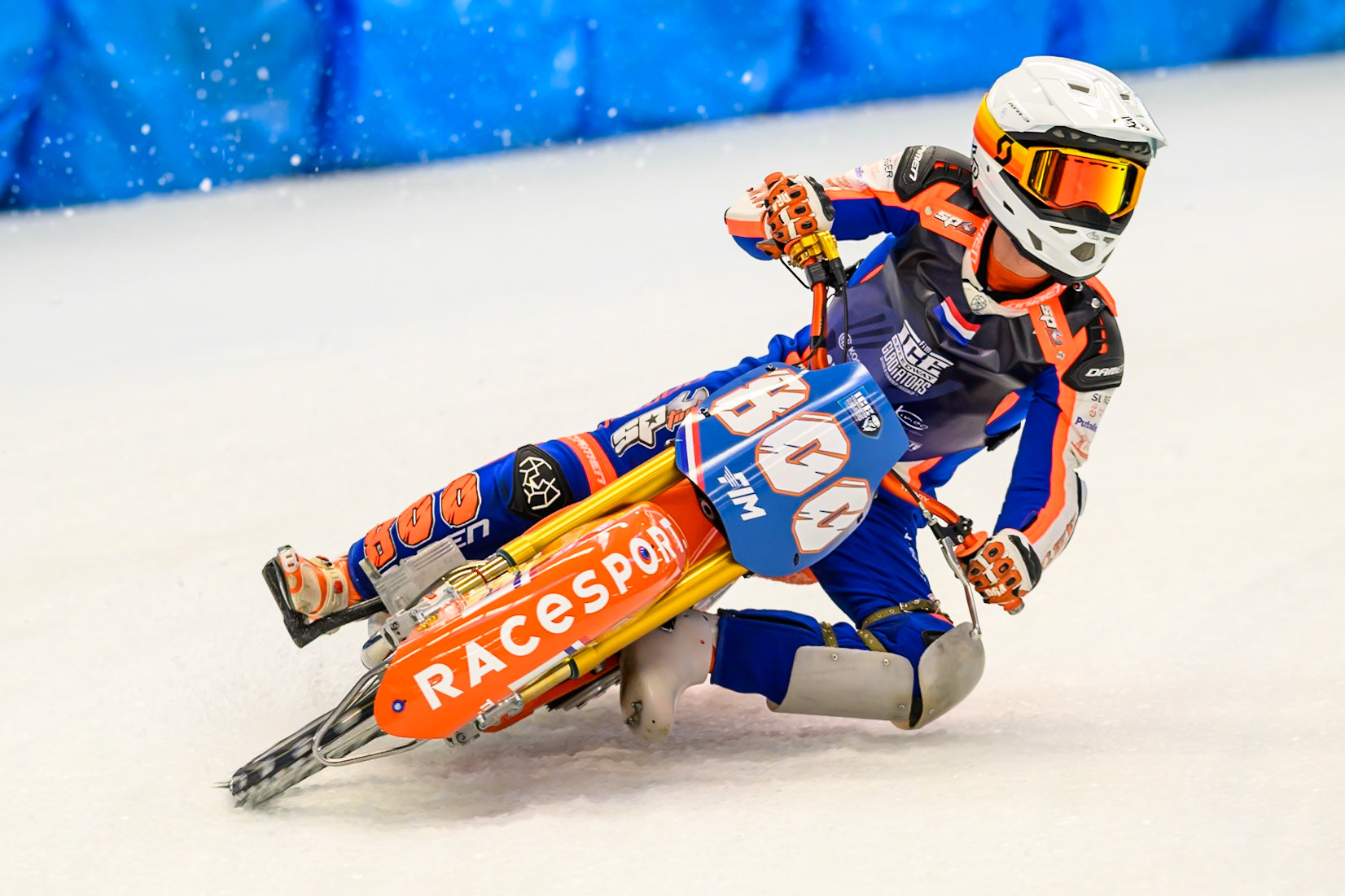 Jasper Iwema (800) of The Netherlands during Practice for the Ice Speedway Gladiators World Championship Finals at Max-Aicher-Arena, Inzell on Friday 13th March 2026. (Photo: Ian Charles | MI News)