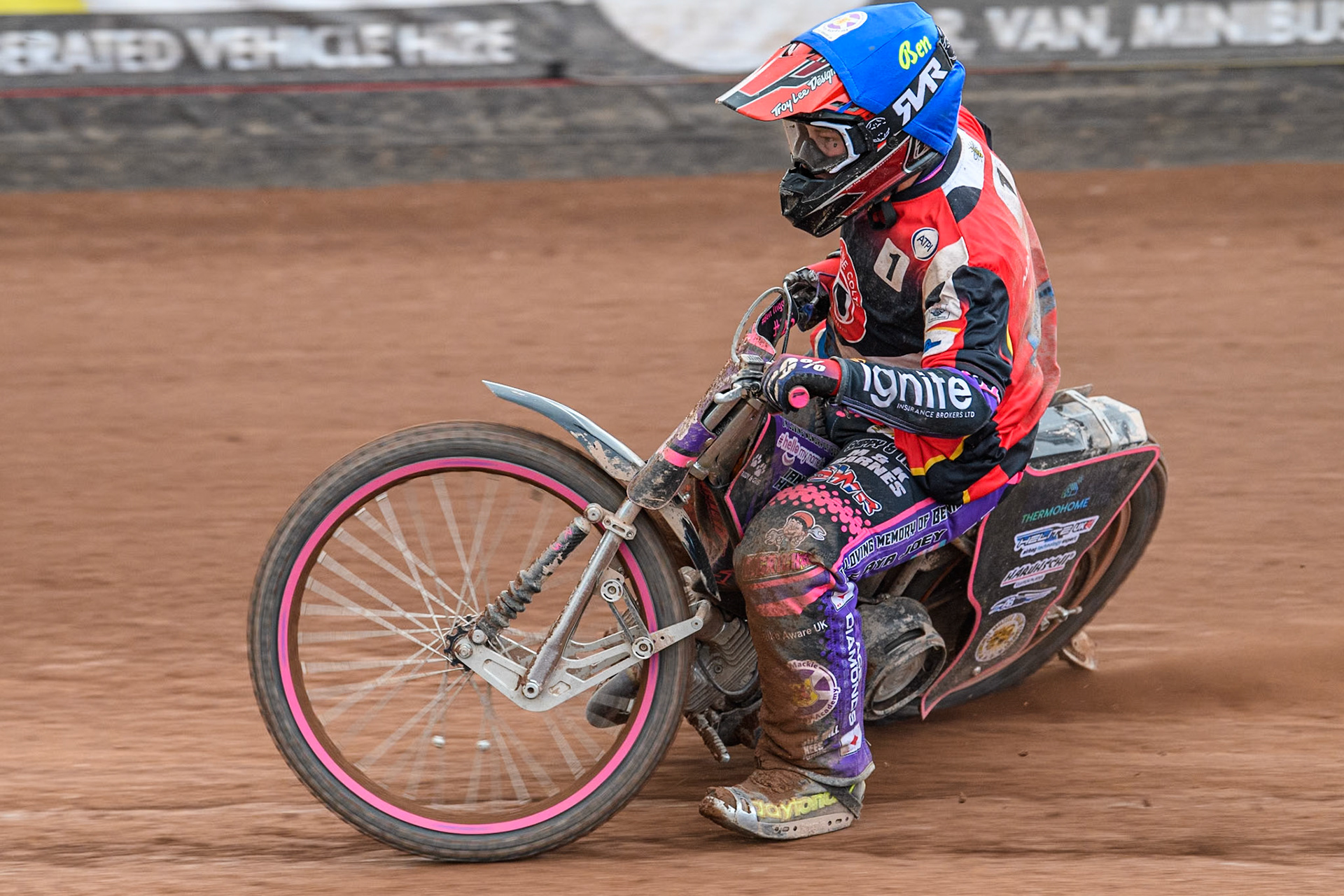 Belle Vue Colts' Ben Trigger  in action for Belle Vue Cool Running Colts during the WSRA National Development League match between Belle Vue Colts and Leicester Lion Cubs at the National Speedway Stadium, Manchester on Friday 29th March 2024. (Photo: Ian Charles | MI News)