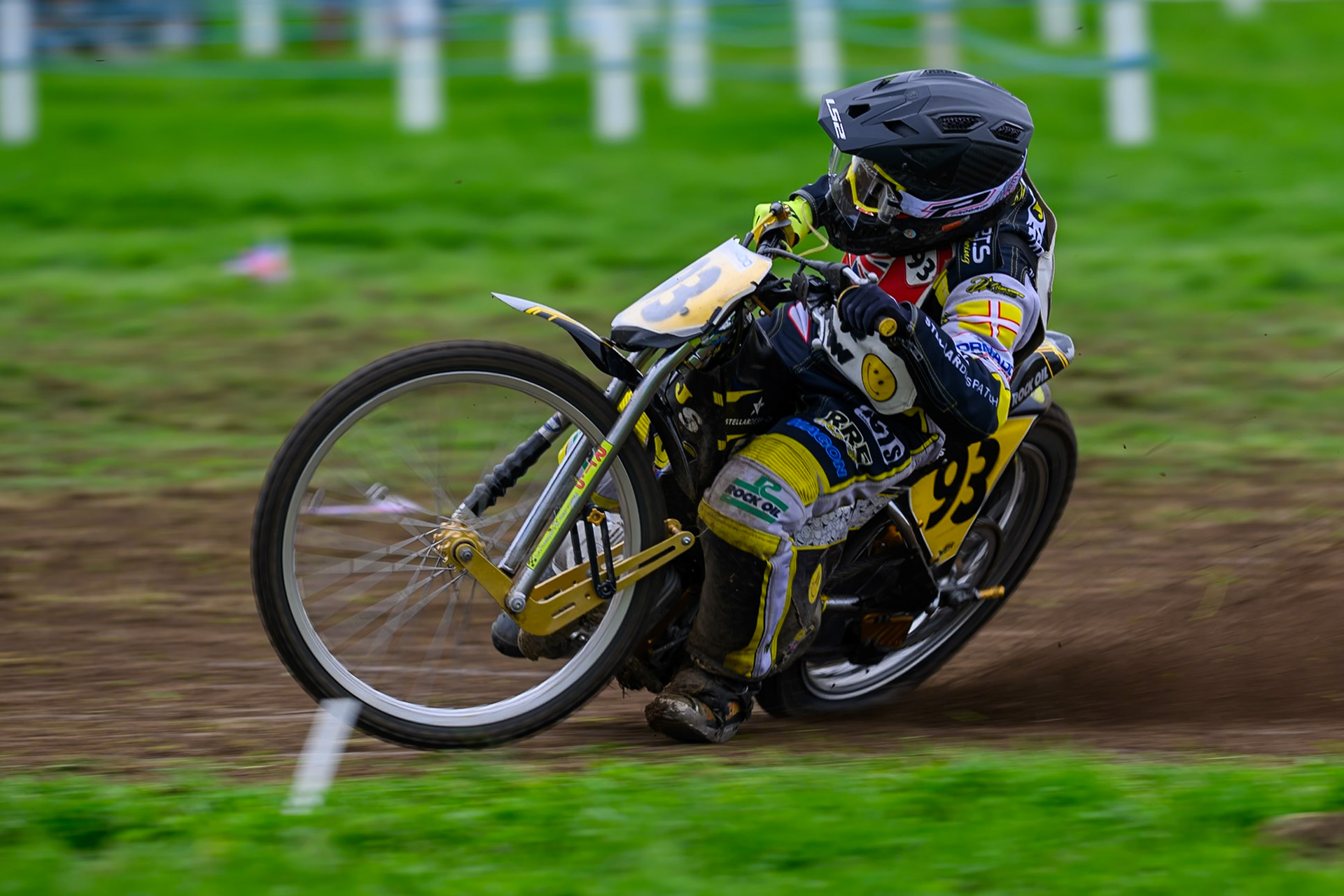 British Masters (Solos): James Shanes (93) during the British Masters Grasstrack Championship at Lower Marsh Farm, Much Hoole, Preston in Lancashire, England on Sunday 13th September 2026. (Photo: Ian Charles | MI News)