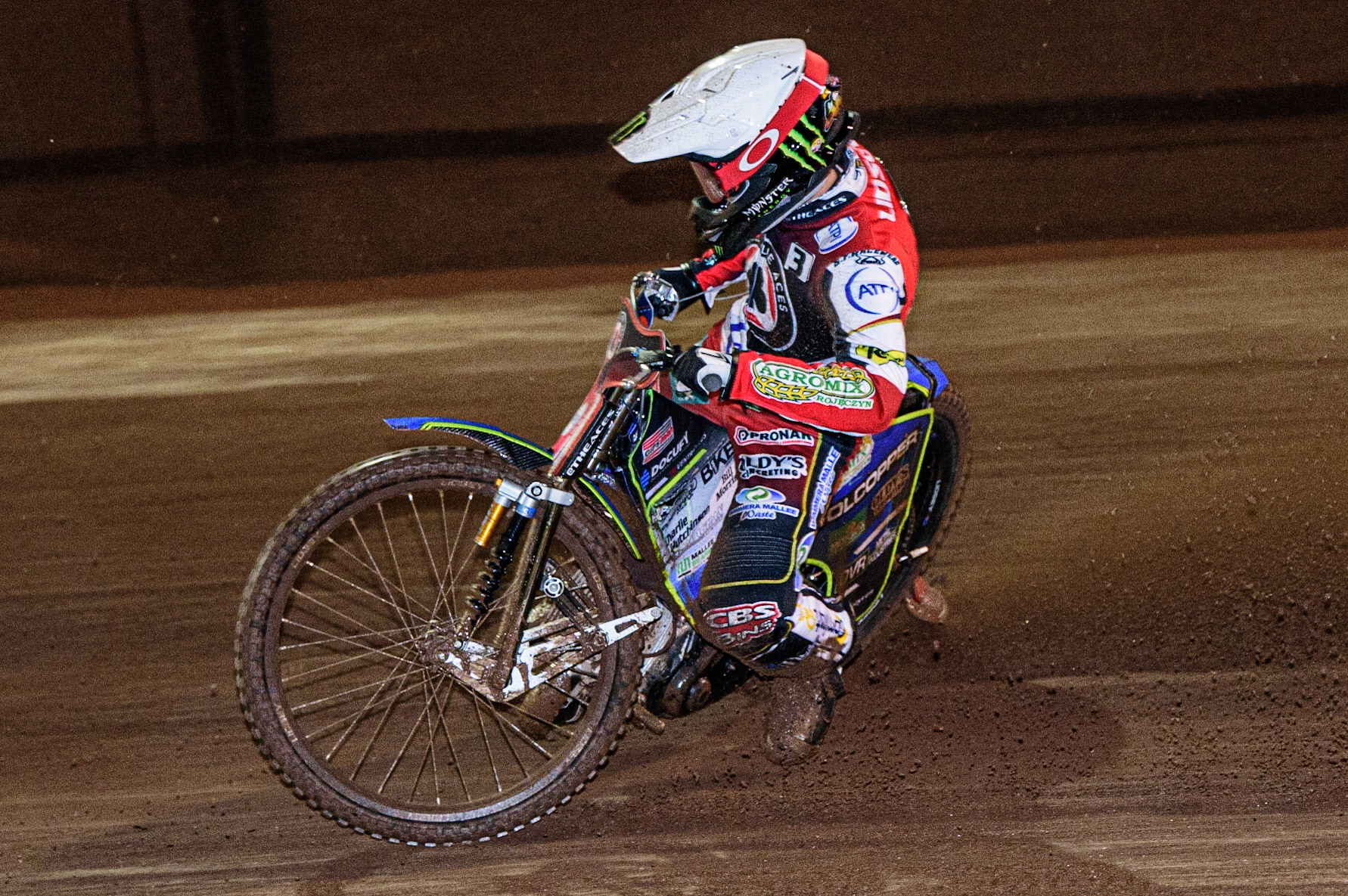 Jaimon Lidsey of Belle Vue ‘ATPI’ Aces  in action  during the Sheffield Tigers vs Belle Vue Aces meeting in the SGP Premiership at Owlerton Stadium, Sheffield on Thursday 23rd March 2023. (Photo: Ian Charles | MI News)