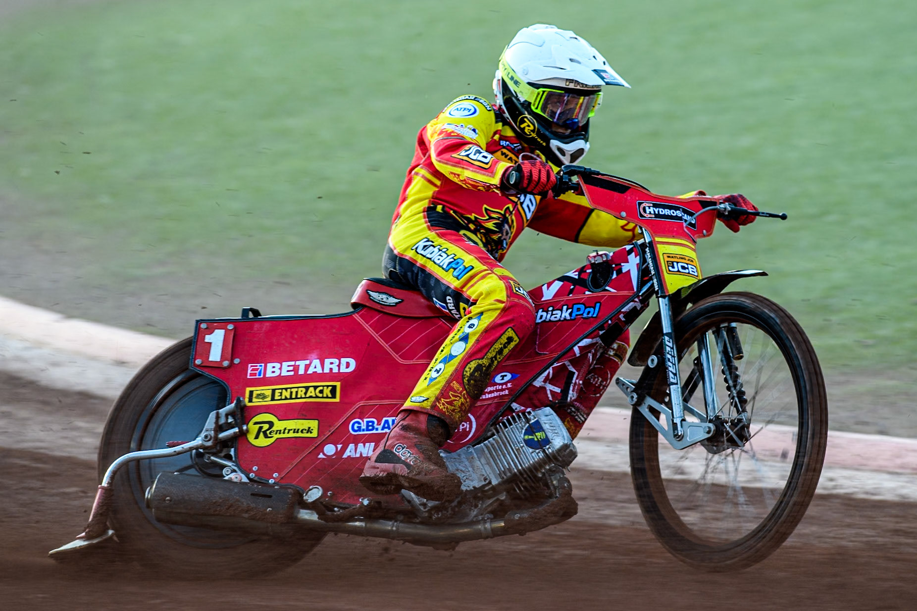 Leicester Lions' Max Fricke in action during the Rowe Motor Oil Premiership match between Belle Vue Aces and Leicester Lions at the National Speedway Stadium, Manchester on Monday 19th May 2025. (Photo: Ian Charles | MI News)