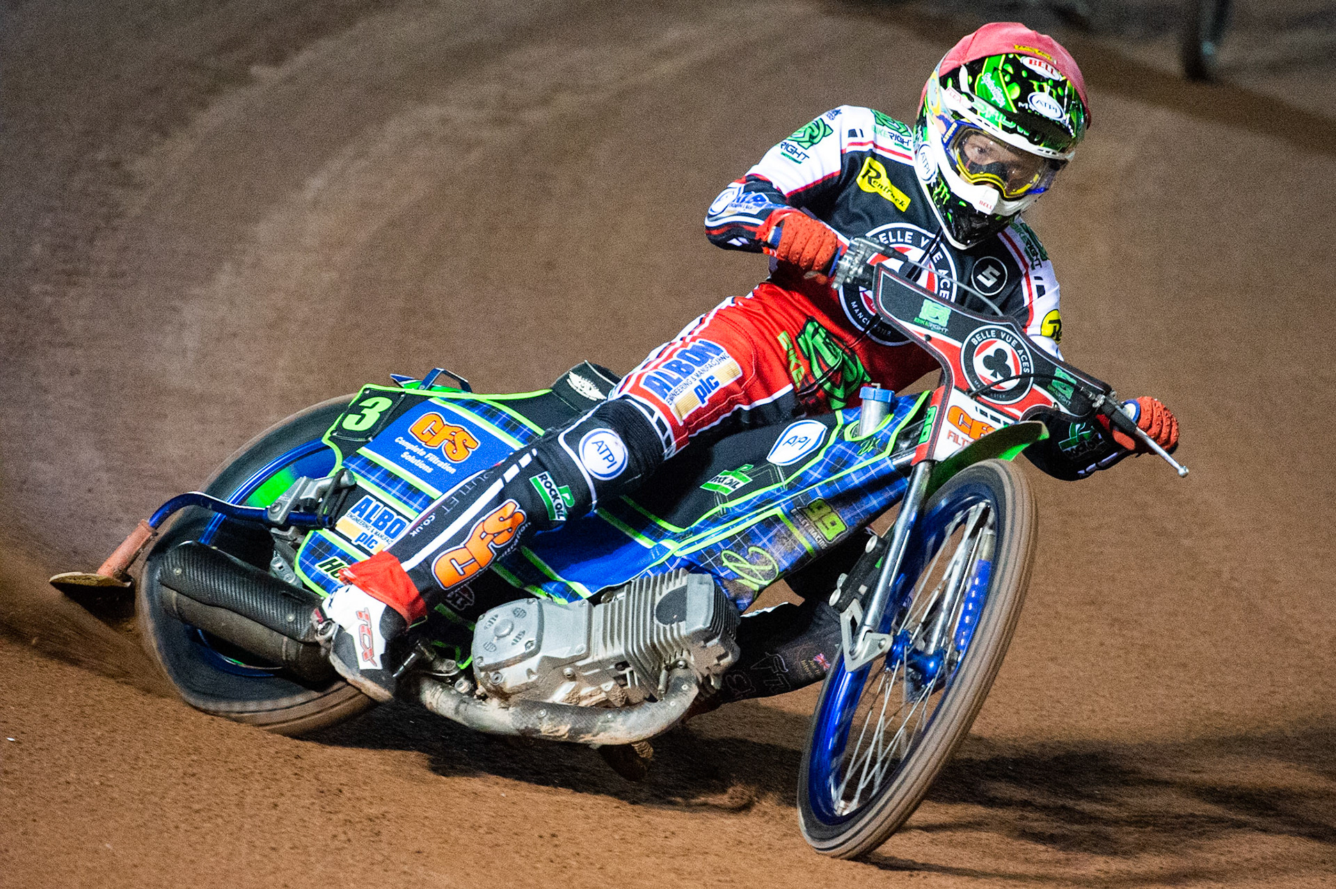 Photo: Ian CharlesDan Bewley of Belle Vue 'BikeRight' Aces  in action Belle Vue ‘Bikerite ’Aces v ‘ATPI’ All Stars, Premiership Challenge, National Speedway Stadium, Manchester Thursday  24  September  2020