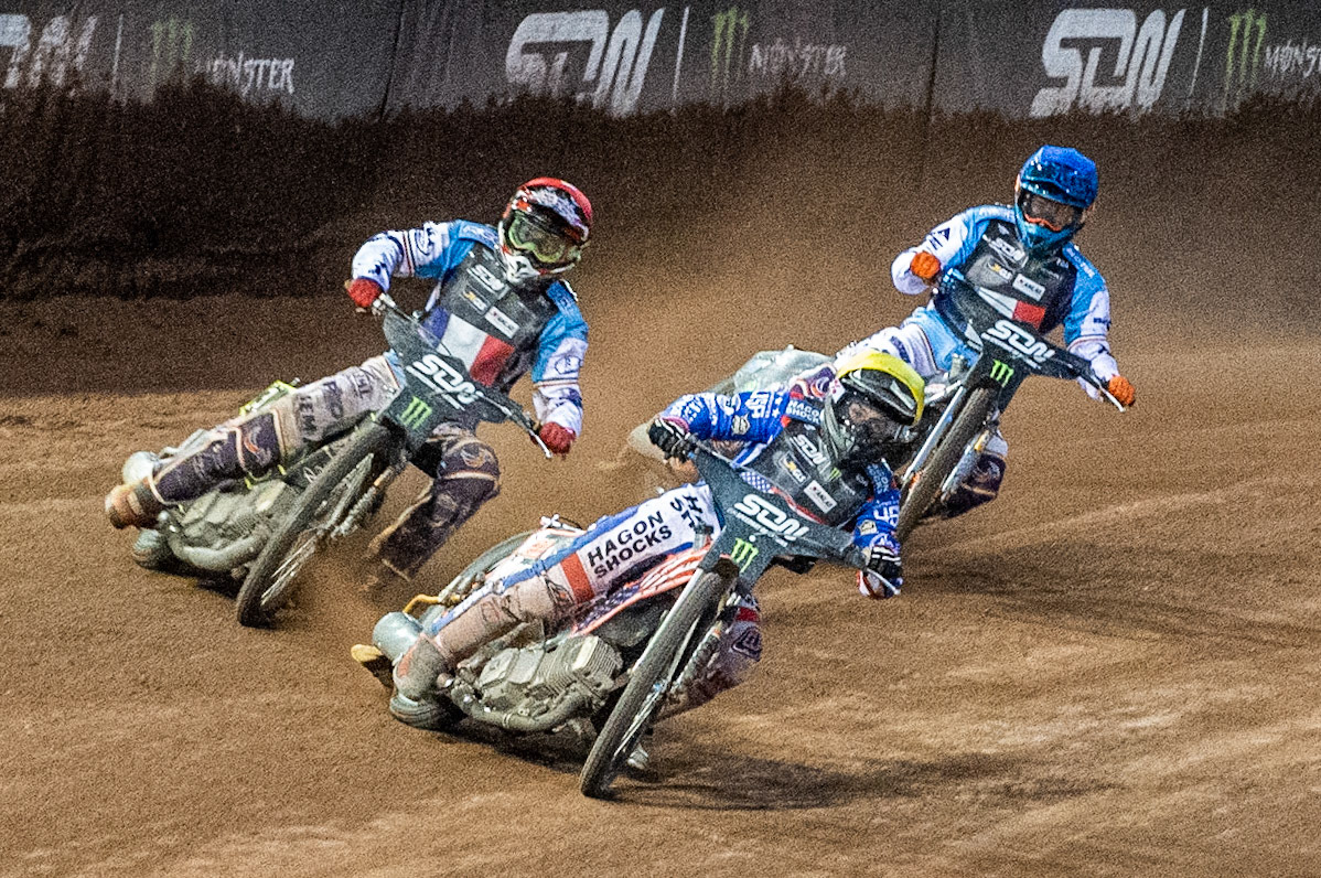 Photo: Ian Charles

Heat 22: Luke Becker (Yellow) leads David Bellego (Red) and Dimitri Berge (Blue) 

Monster Energy FIM Speedway Of Nations, Race Off 2, Belle Vue National Speedway Stadium, Manchester 7 May  2019
