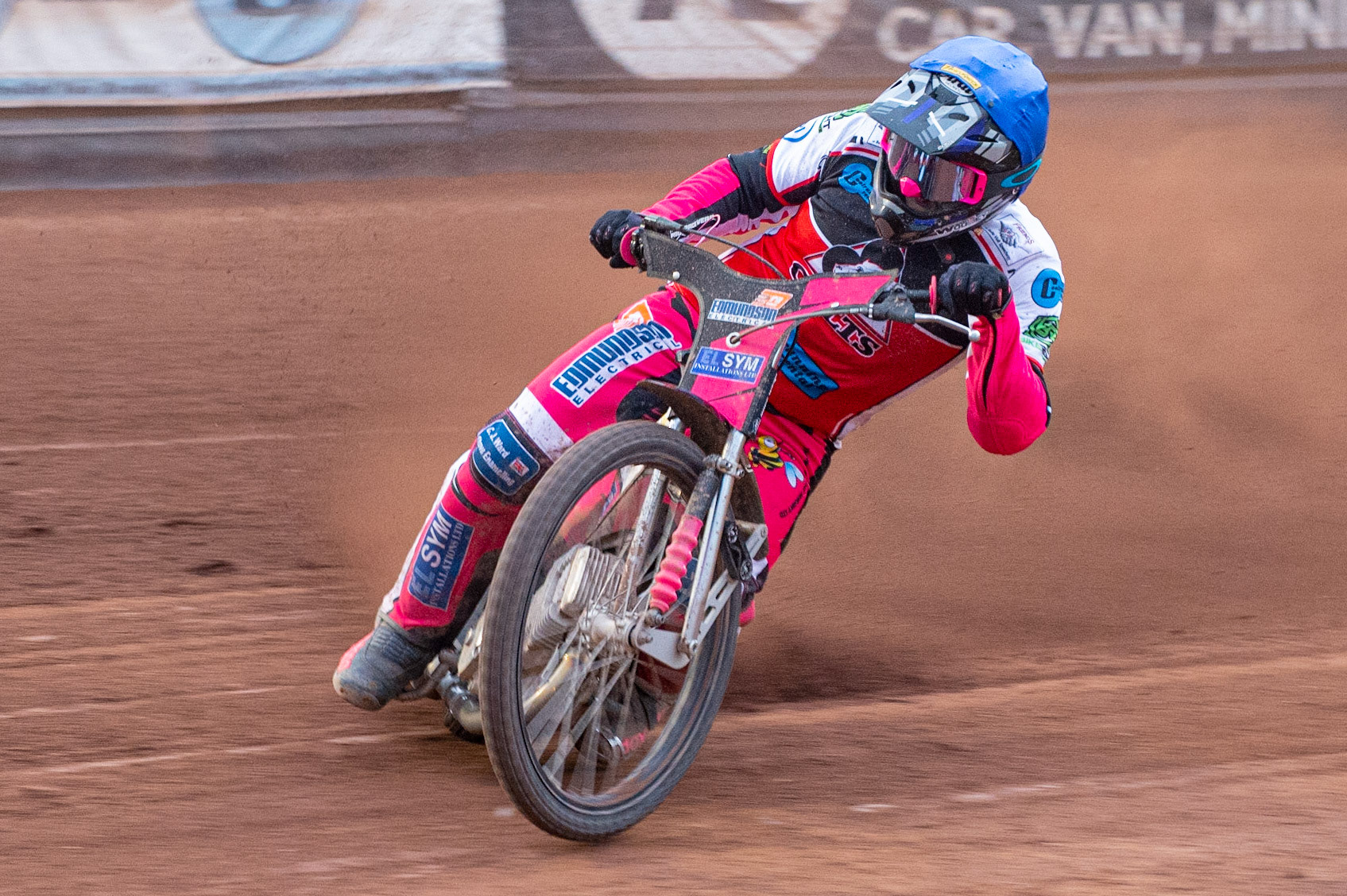 MANCHESTER, UK. JULY 2ND  Sam Woolley  in action  for Belle Vue Cool Running Colts during the National Development League match between Belle Vue Colts and Kent Royals at the National Speedway Stadium, Manchester on Friday 2nd July 2021. (Credit: Ian Charles | MI News)