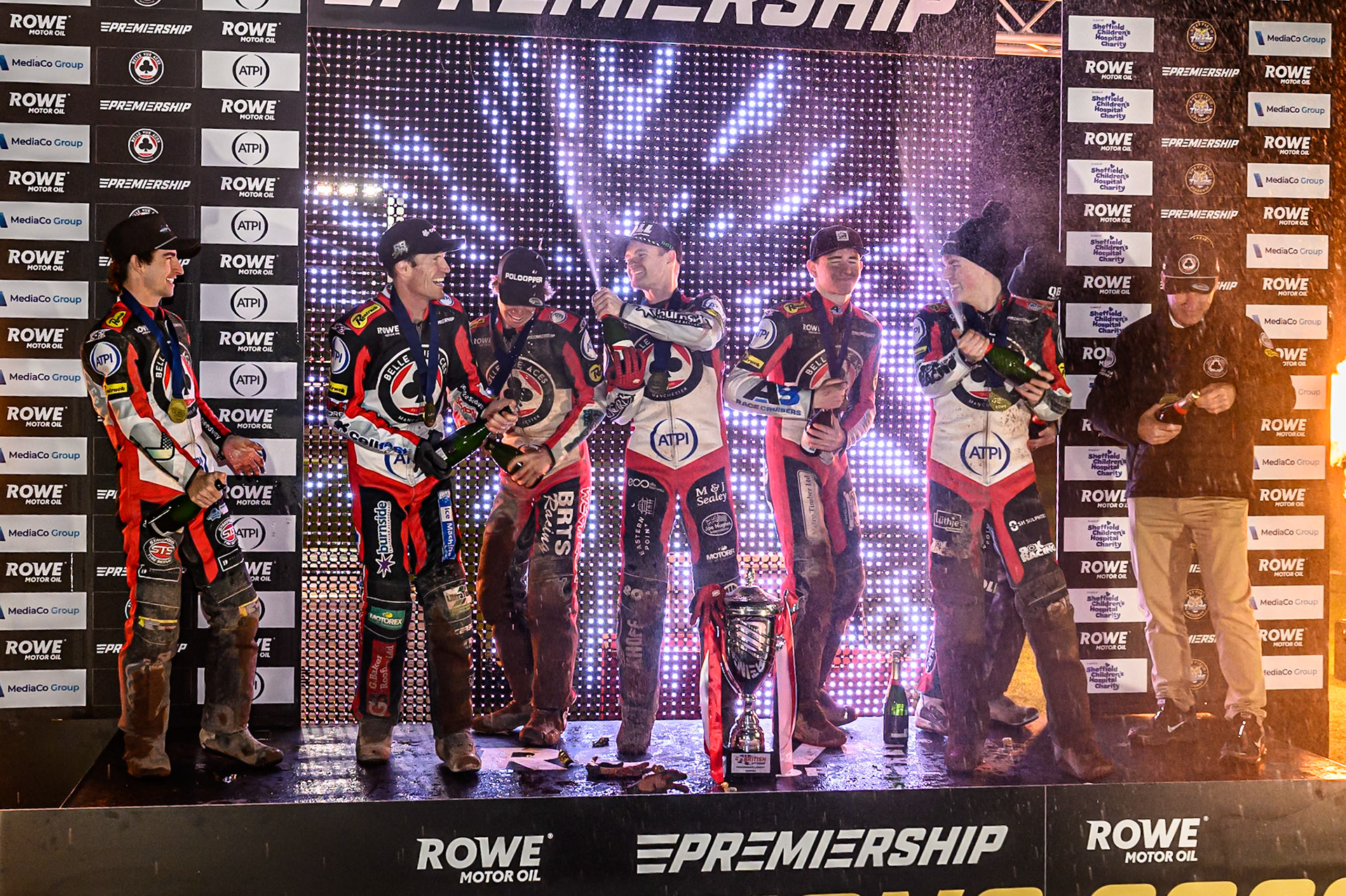 Champagne Capers during the Rowe Motor Oil Premiership Grand Final 2nd Leg between Belle Vue Aces and Sheffield Tigers at the National Speedway Stadium, Manchester on Friday 16th October 2026. (Photo: Ian Charles | MI News)