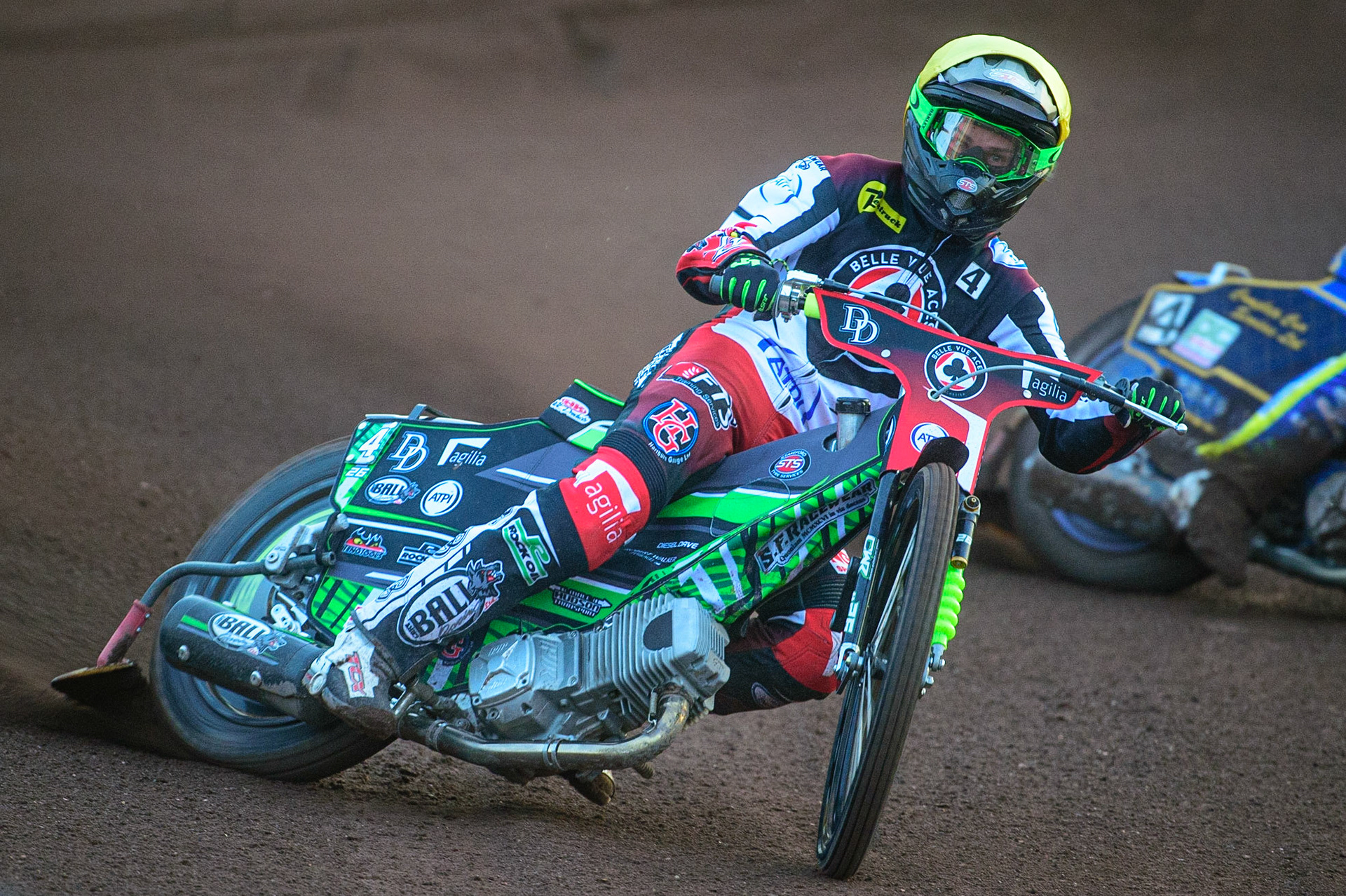 SHEFFIELD, UK. APR 14TH  Charles Wright  in action   during the SGB Premiership League Cup match between Sheffield Tigers and Belle Vue Aces at Owlerton Stadium, Sheffield on Thursday 14th April 2022. (Credit: Ian Charles | MI News)