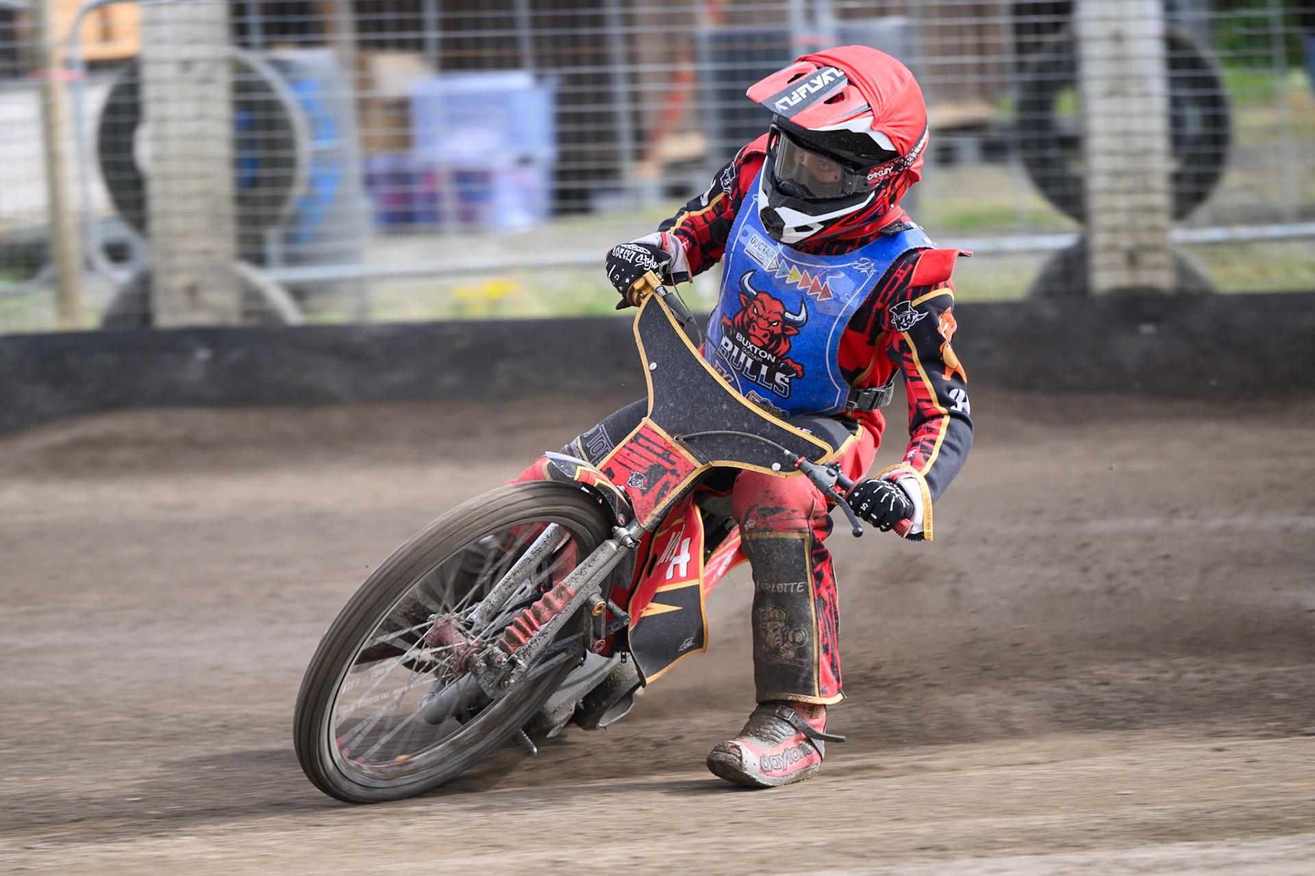 Luke Harris of Buxton Bulls  in action during the WSRA National Development League match between Buxton Bulls and King's Lynn Young Stars at Hi-Edge Speedway, Buxton on Sunday 9th August 2026. (Photo: Ian Charles | MI News)