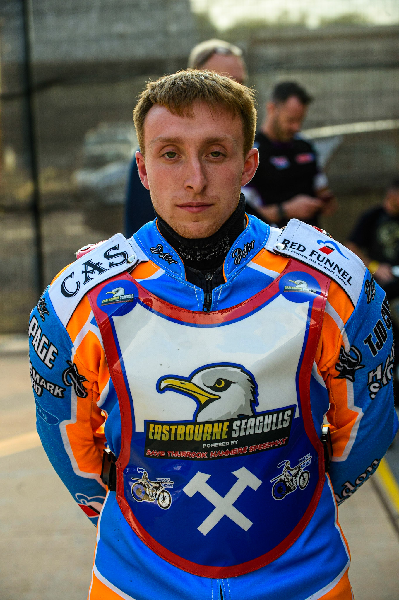MANCHESTER, UK. JULY 23RD Danno Verge - Eastbourne Seagulls  during the National Development League match between Belle Vue Colts and Eastbourne Seagulls at the National Speedway Stadium, Manchester on Friday 23rd July 2021. (Credit: Ian Charles | MI News)