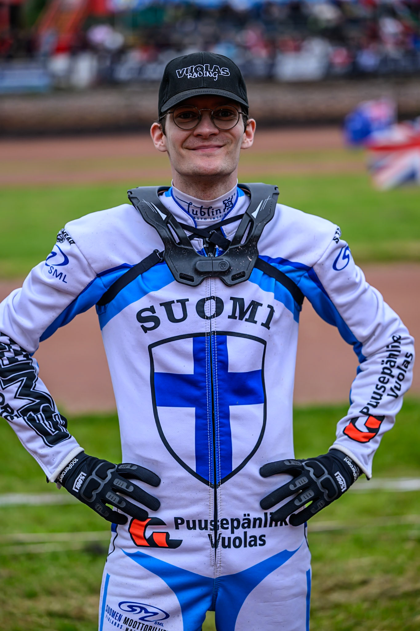 Antti Vuolas of Finland during the Speedway GP Qualifying Round 3 at Allied Ashfield Stadium, Glasgow on Saturday 30th May 2026. (Photo: Ian Charles | MI News)