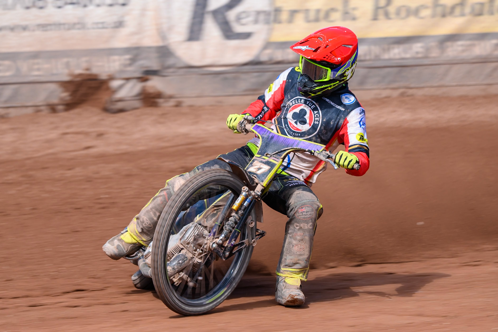 Tom Brennan Guest Rider for Belle Vue Aces  in action during the Knockout Cup Northern Section match between Belle Vue Aces and Leicester Lions at the National Speedway Stadium, Manchester on Monday 6th April 2026. (Photo: Ian Charles | MI News)