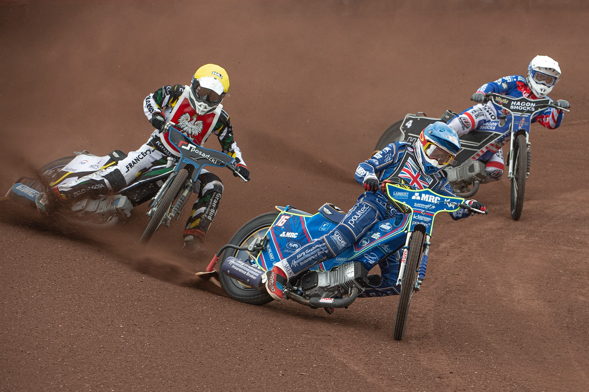 Photo by Ian Charles:

Robert Lambert (Blue) leads Sebastian Niedźwiedź (Yellow) and Broc Nichol (White)

FIM Speedway Grand Prix World Championship - Qualifying Round 1, Peugeot Ashfield Stadium, Glasgow, 8 June 2019