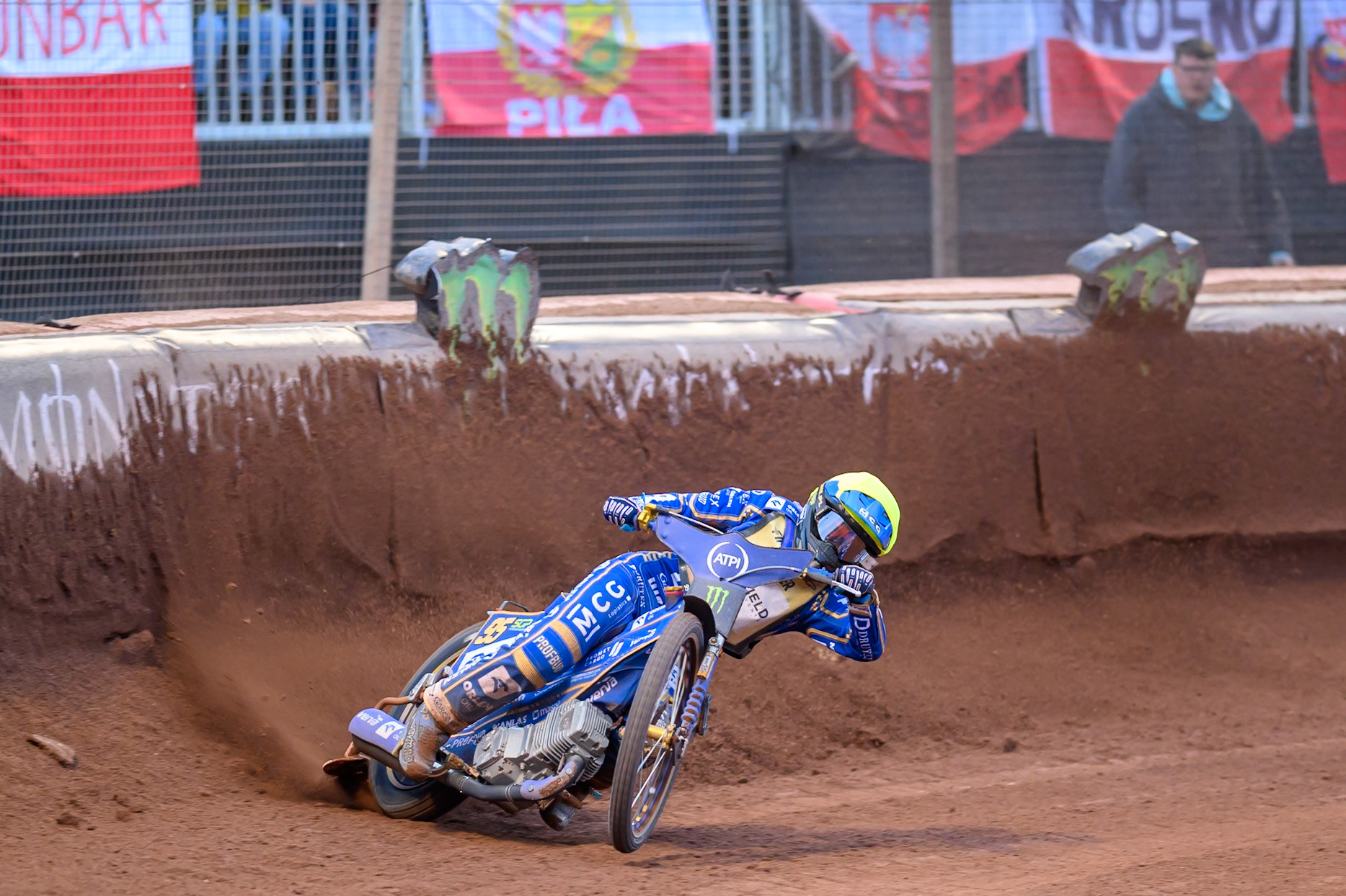 Bartosz Zmarzlik (95) of Poland in action during the ATPI  FIM Speedway GP of Manchester at the National Speedway Stadium, Manchester on Saturday 6th June 2026. (Photo: Ian Charles | MI News)