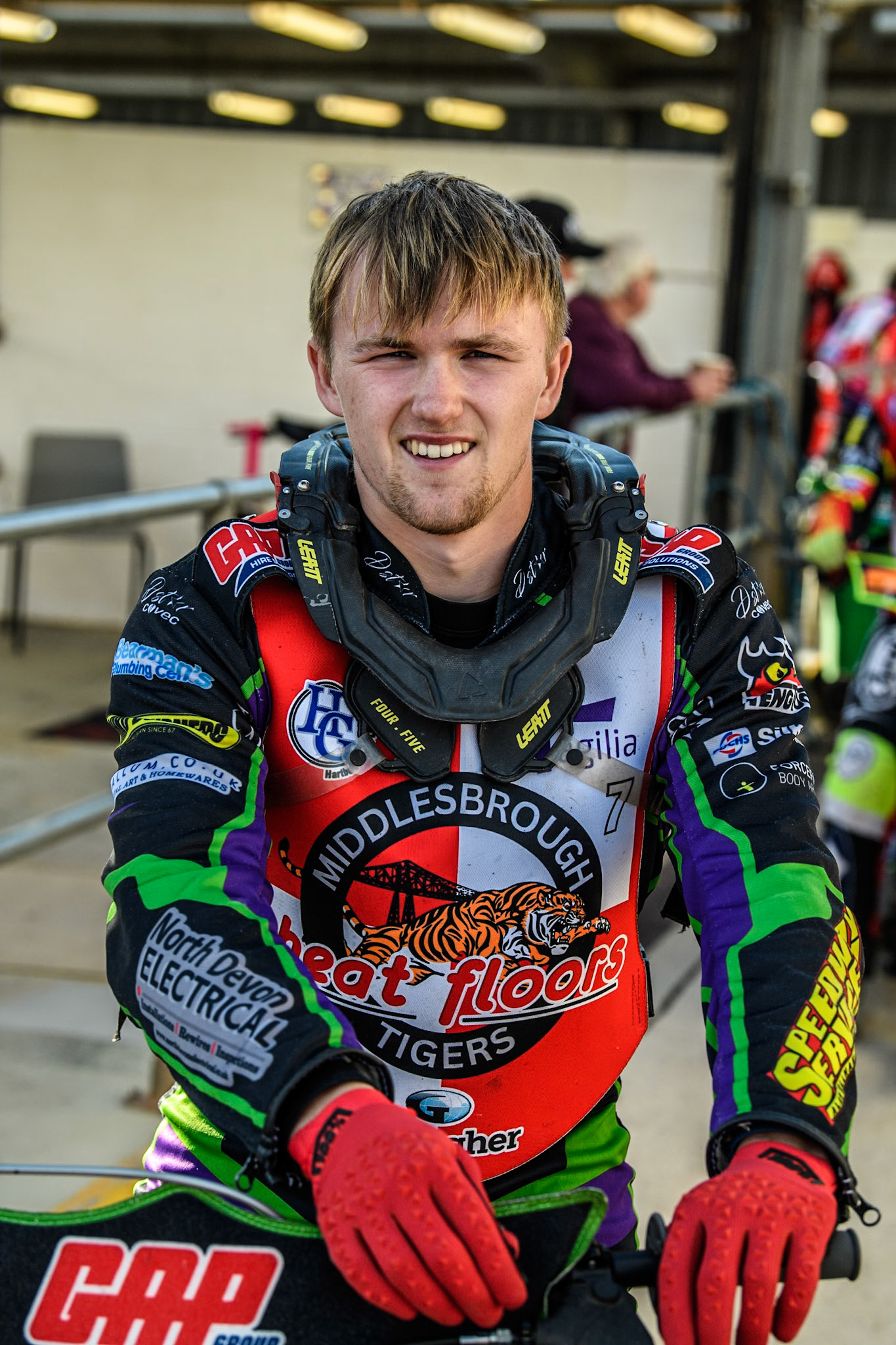 Middlesbrough Tigers' Kai Ward during the WSRA National Development League match between Belle Vue Colts and Middlesbrough Tigers at the National Speedway Stadium, Manchester on Monday 17th June 2024. (Photo: Ian Charles | MI News)