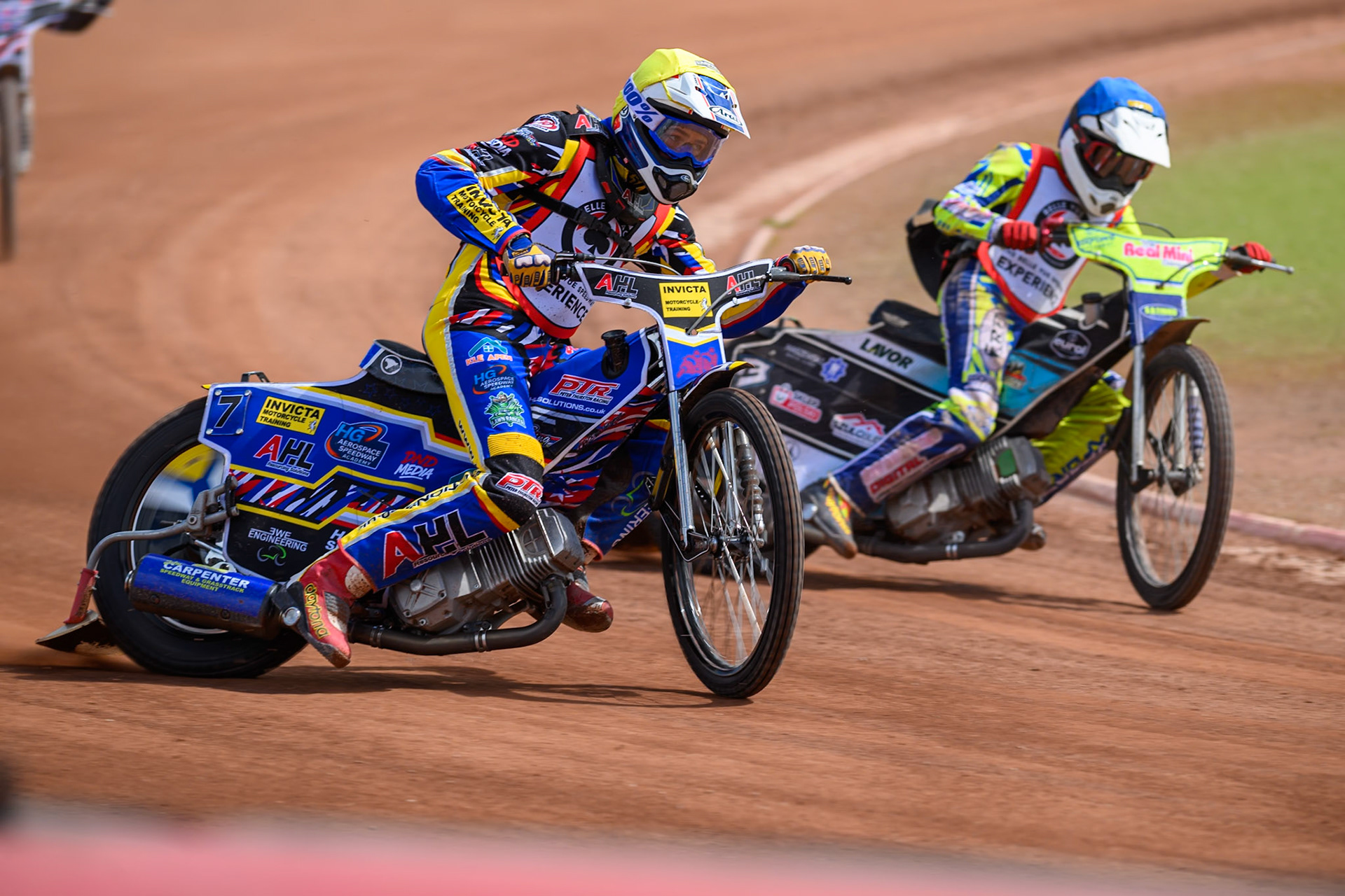 JR ASHWORTH &amp; SONS COLTS ACADEMY INDIVIDUALJamie Etherington in Yellow rides outside Harry Fletcher in Blue during the JR Ashworth &amp; Sons Colts Individual at the National Speedway Stadium, Manchester on Sunday 10th May 2026. (Photo: Ian Charles | MI News)