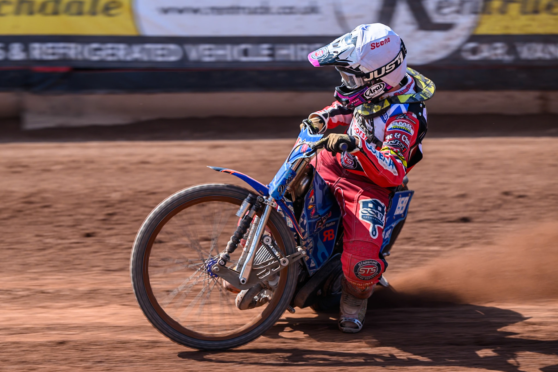 Stene Pijper of Middlesborough Tigers in action during the WSRA National Development League match between Belle Vue Colts and Middlesbrough Tigers at the National Speedway Stadium, Manchester on Sunday 10th August 2025. (Photo: Mark Fletcher | MI News)
