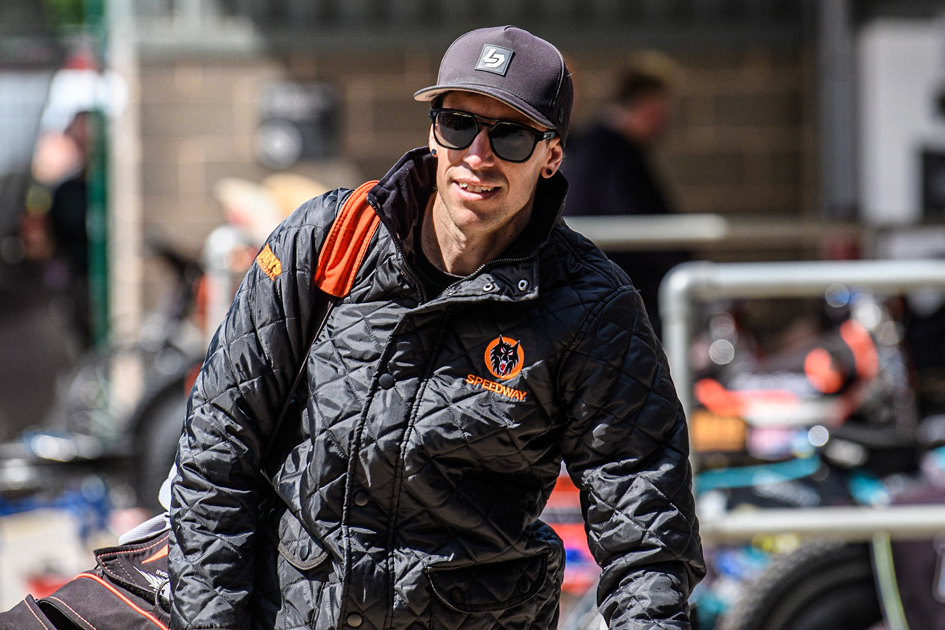 Sam Masters - Wolverhampton Parrys International Wolves en route to the changing rooms during the Sports Insure Premiership match between Belle Vue Aces and Wolverhampton Wolves at the National Speedway Stadium, Manchester on Monday 29th May 2023. (Photo: Ian Charles | MI News)