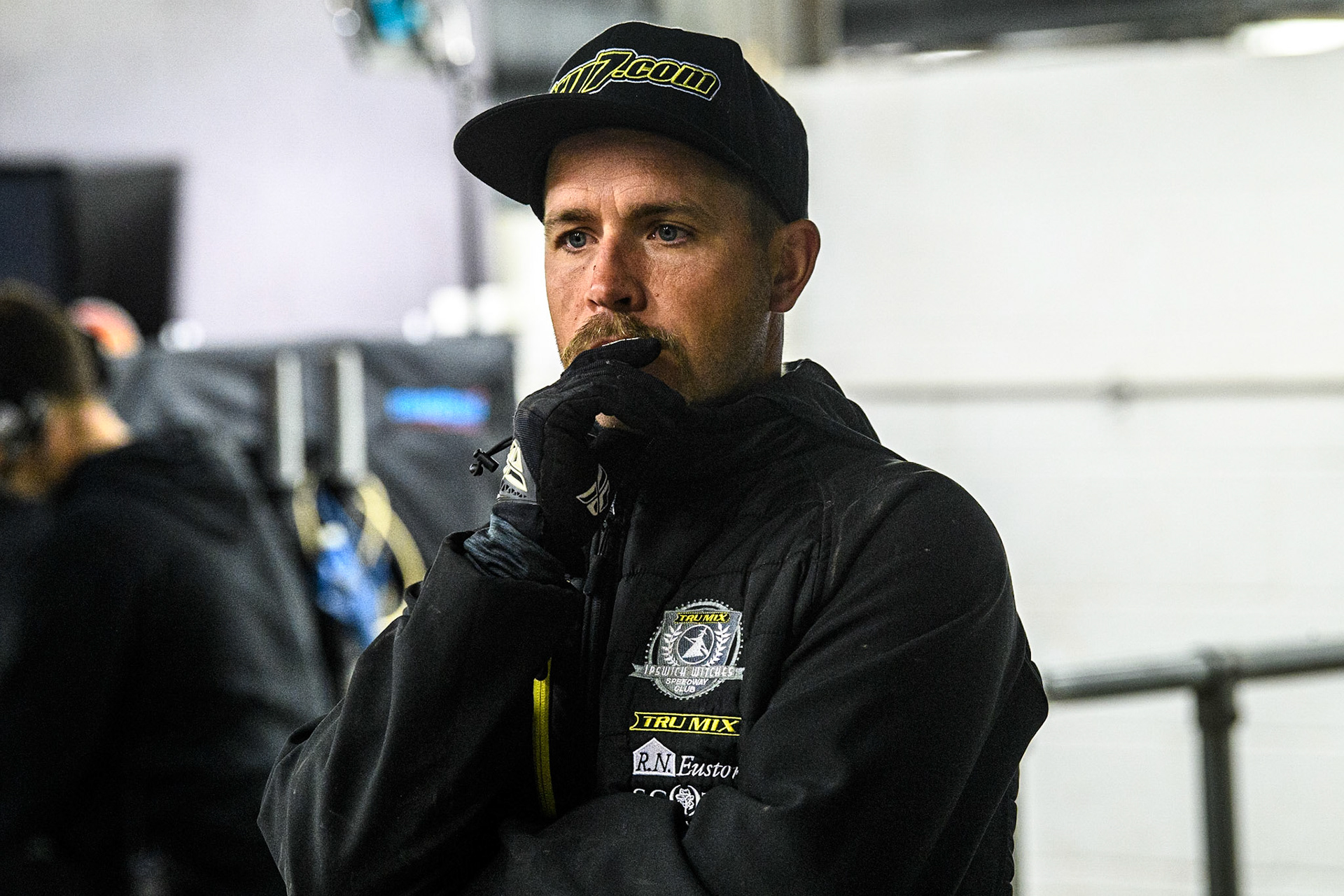 A pensive Ipswich Team Manager Ritchie Hawkins  during the Sports Insure Premiership Semi Final Playoff 2nd leg match between Belle Vue Aces and Ipswich Witches at the National Speedway Stadium, Manchester on Monday 25th September 2023. (Photo: Ian Charles | MI News)