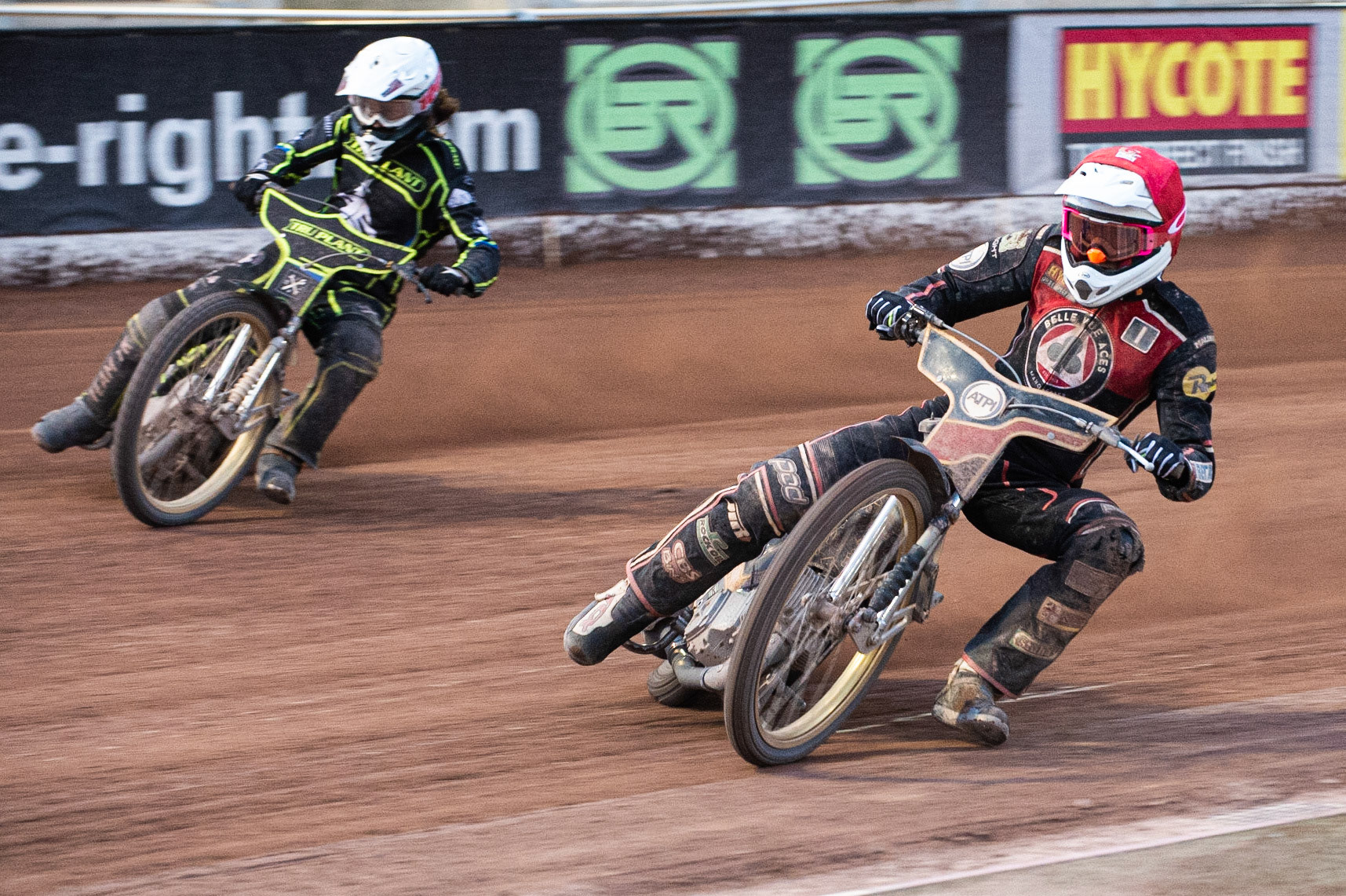 Photo: Ian Charles

Max Fricke (Red) inside  Richard Lawson  (White)

Belle Vue Aces v Ipswich Witches, British Speedway Premiership, Belle Vue National Speedway Stadium, Manchester, Monday 3  June  2019