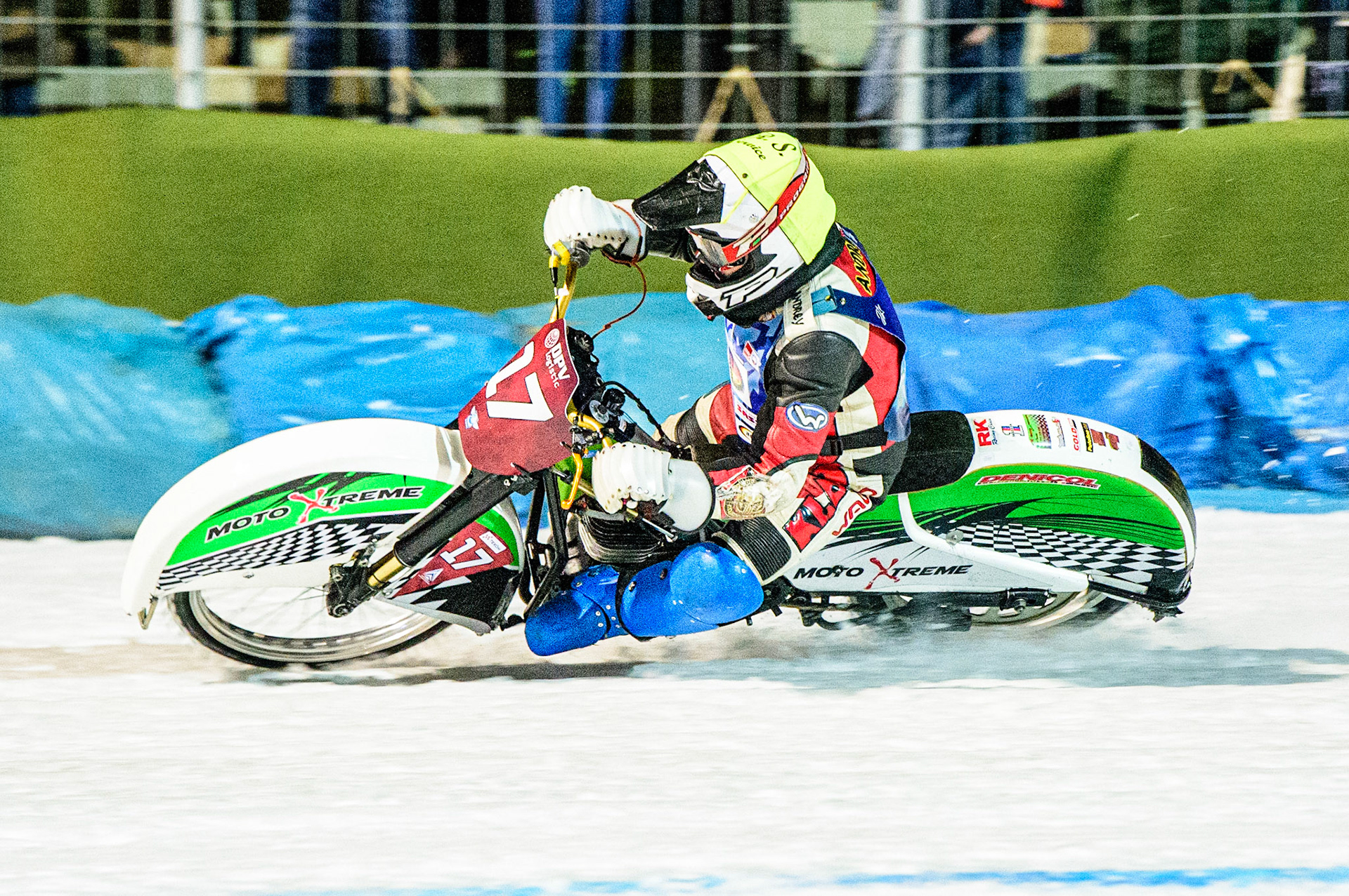 Andrej Divis in action during the German Individual Ice Speedway Championship at Horst-Dohm-Eisstadion, Berlin on Friday 3rd March 2023. (Photo: Ian Charles | MI News)