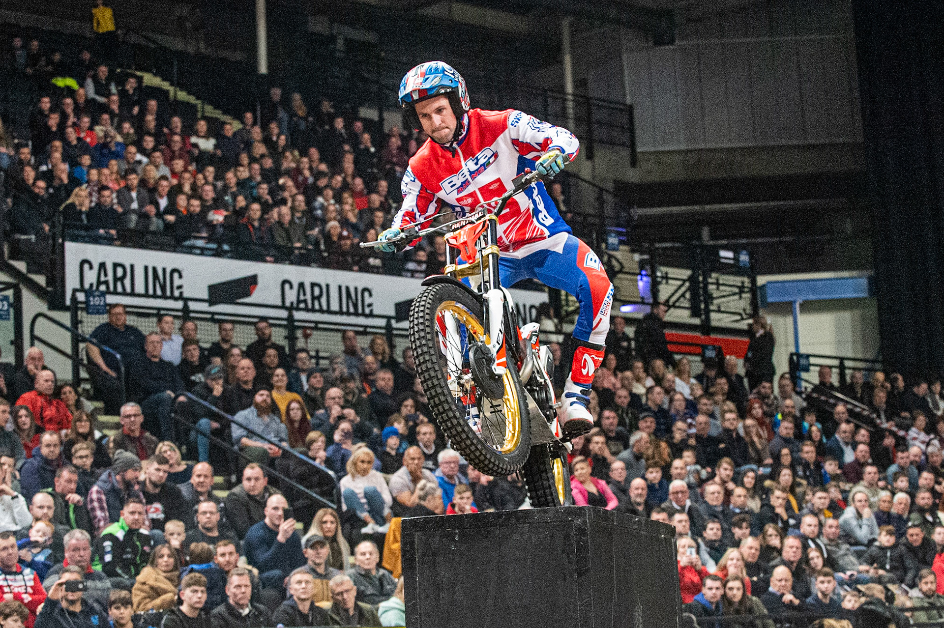 SHEFFIELD, ENGLAND  - DECEMBER 28TH  James Dabill, UK (Beta) on section 2  during the 25th Anniversary Sheffield Indoor Trial at the FlyDSA Arena, Sheffield on Saturday 28th December 2019. (Credit: Ian Charles | MI News)