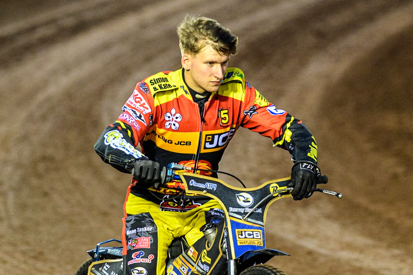 Joe Thompson - Leicester Watling JCB Lion Cubs during the National Development League match between Belle Vue Colts and Leicester Lion Cubs at the National Speedway Stadium, Manchester on Friday 8th September 2023. (Photo: Ian Charles | MI News)