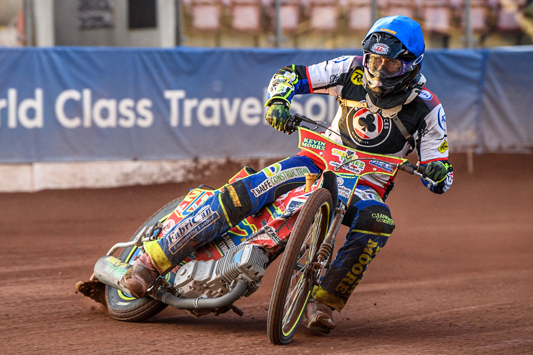 Simon Lambert in action  for Belle Vue ATPI Aces during the Sports Insure Premiership match between Belle Vue Aces and Peterborough at the National Speedway Stadium, Manchester on Monday 19th June 2023. (Photo: Ian Charles | MI News)