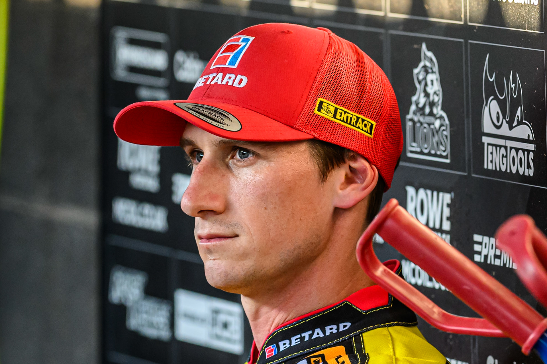 Leicester Lions' Max Fricke during the Rowe Motor Oil Premiership match between Leicester Lions and Belle Vue Aces at the Hydroscand Arena, Leicester on Thursday 19th June 2025. (Photo: Ian Charles | MI News)