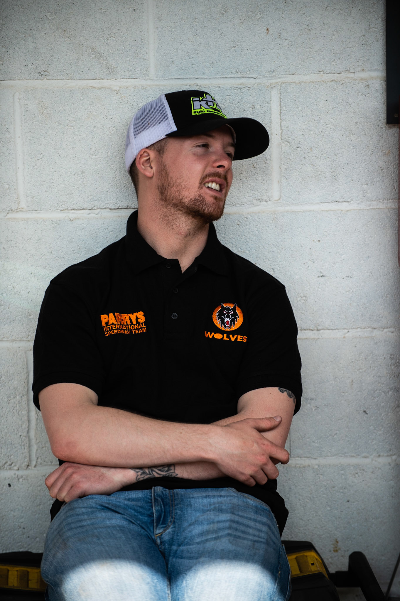Photo by Ian Charles:

Kyle Howarth  relaxes 

Belle Vue Aces v Wolverhampton Wolves, National Speedway Stadium, Manchester, Monday, 22, April, 2019