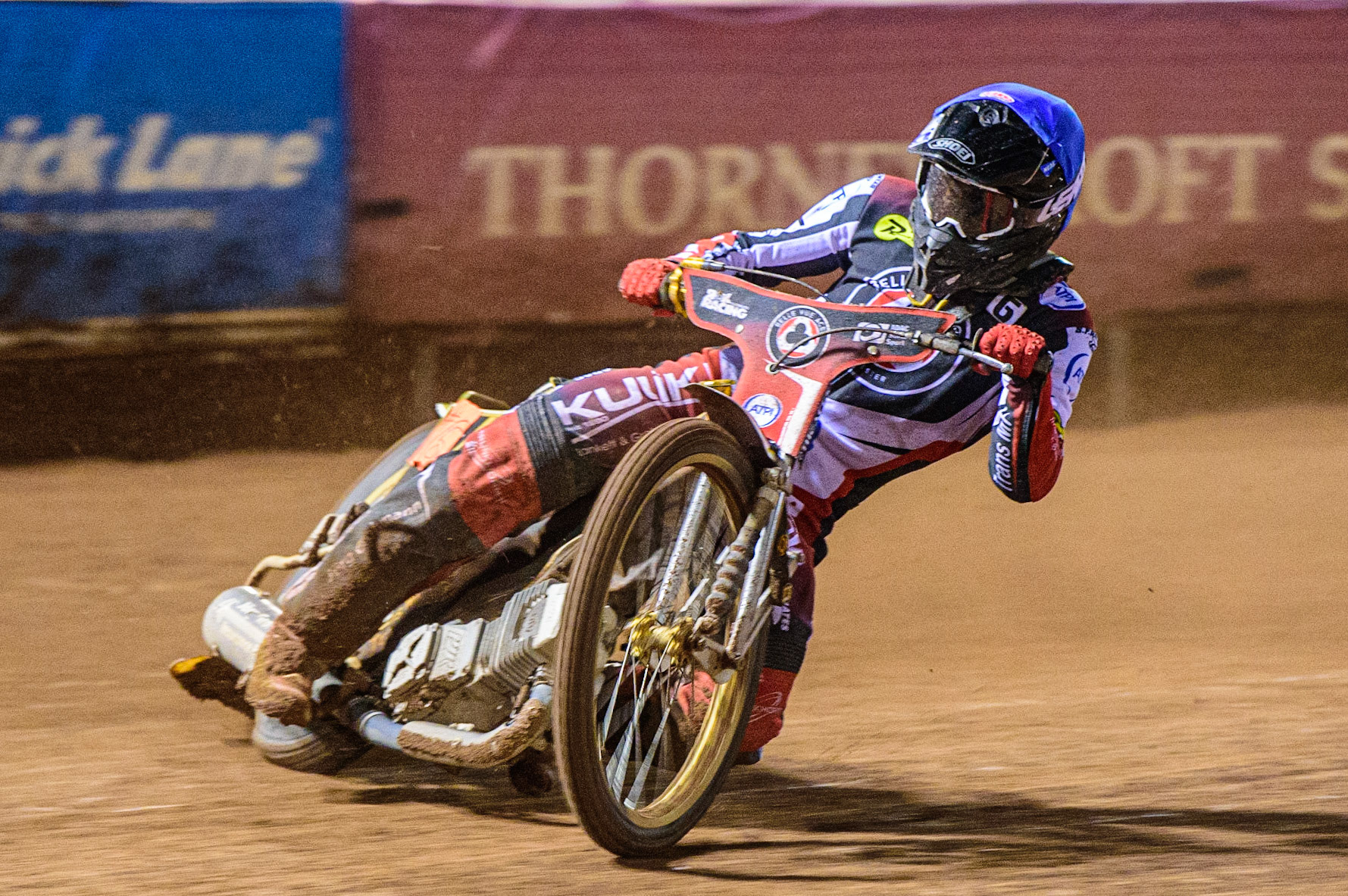Norick Blodorn  in action  for Belle Vue ATPI Aces during the SGB Premiership Semi Final 2nd Leg between Belle Vue Aces and Ipswich Witches at the National Speedway Stadium, Manchester on Monday 3rd October 2022. (Credit: Ian Charles | MI News)