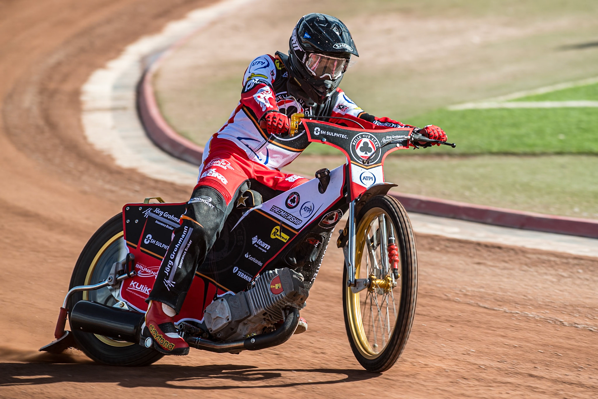 Norick Blödorn in action during the Belle Vue Aces Media Day at the National Speedway Stadium, Manchester on Wednesday 12th March 2025. (Photo: Ian Charles | MI News)