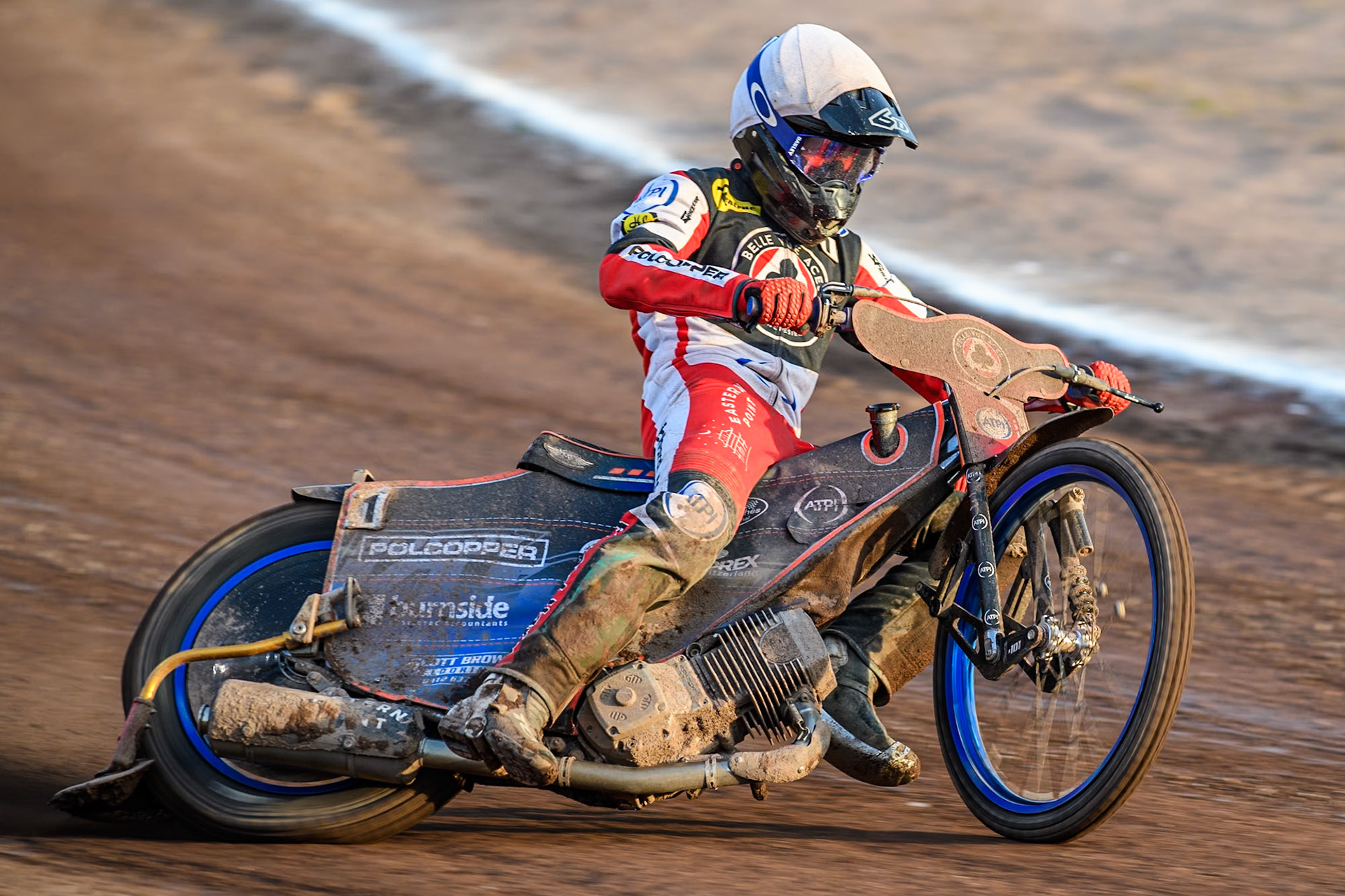 Belle Vue Aces' Brady Kurtz  in action during the Premiership KO Cup Quarter Final, 2nd Leg match between Sheffield Tigers and Belle Vue Aces at Owlerton Stadium, Sheffield on Thursday 9th May 2024. (Photo: Ian Charles | MI News)