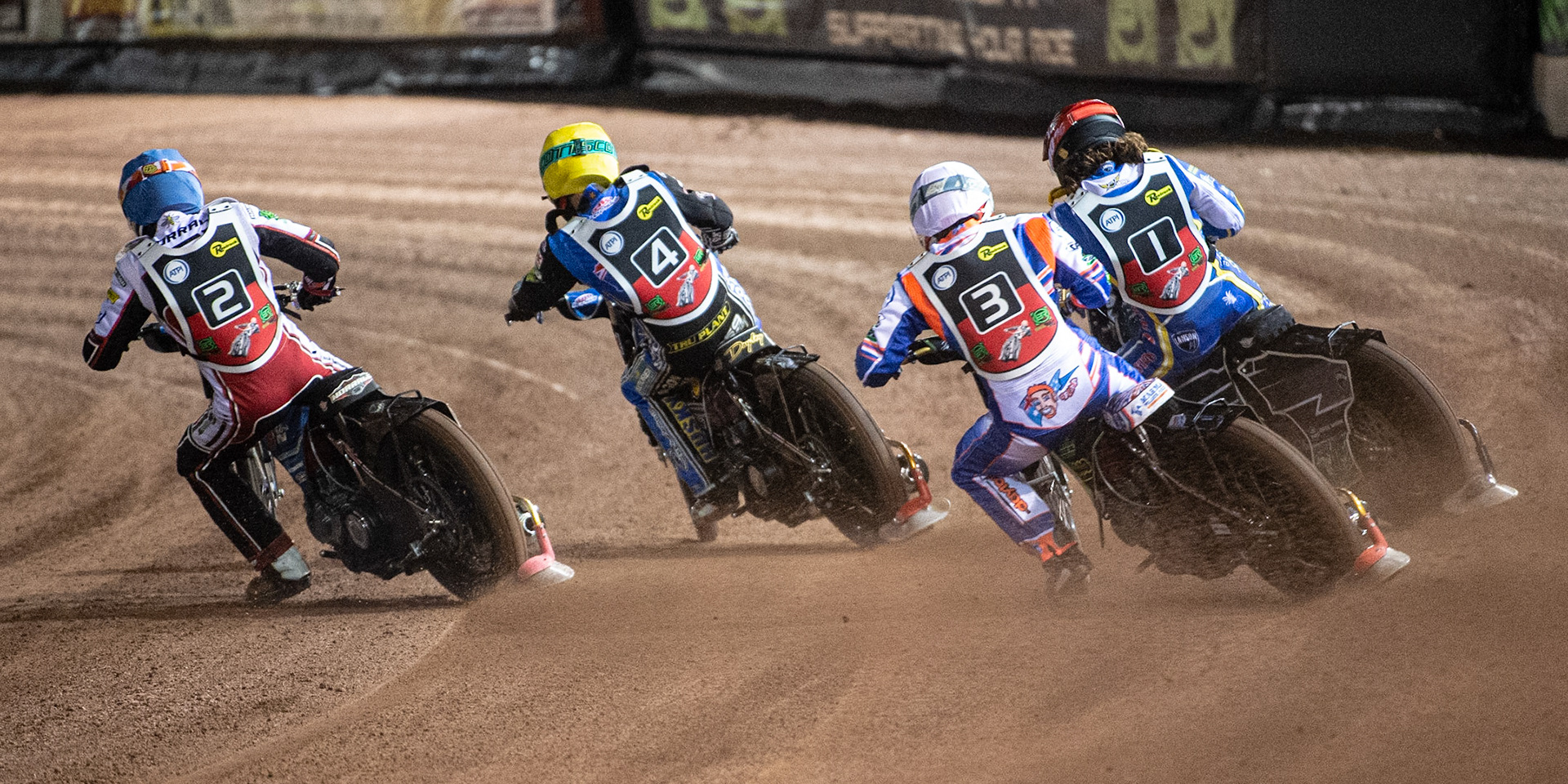 Photo: Ian Charles(l-r) Steve Worrall (Blue) Jason Doyle (Yellow), Jason Crump (White) and Richard Lawson (Red)Peter Craven Memorial Trophy, National Speedway Stadium, Manchester Thursday  22  October  2020