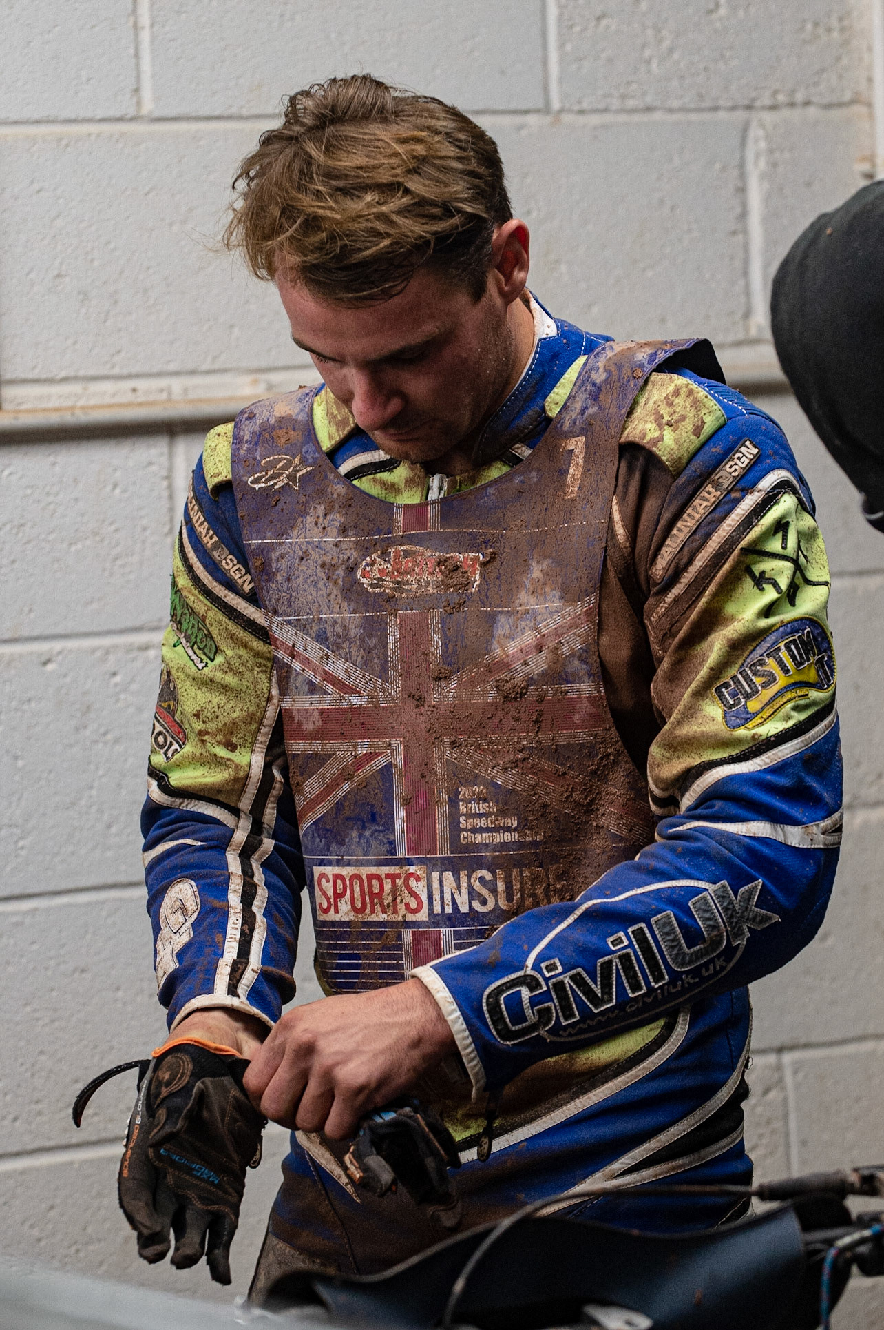 Photo: Ian CharlesRichie Worrall   gets ready for his next heatSports Insure British Speedway Championship Final, National Speedway Stadium, Manchester Monday  28  September  2020