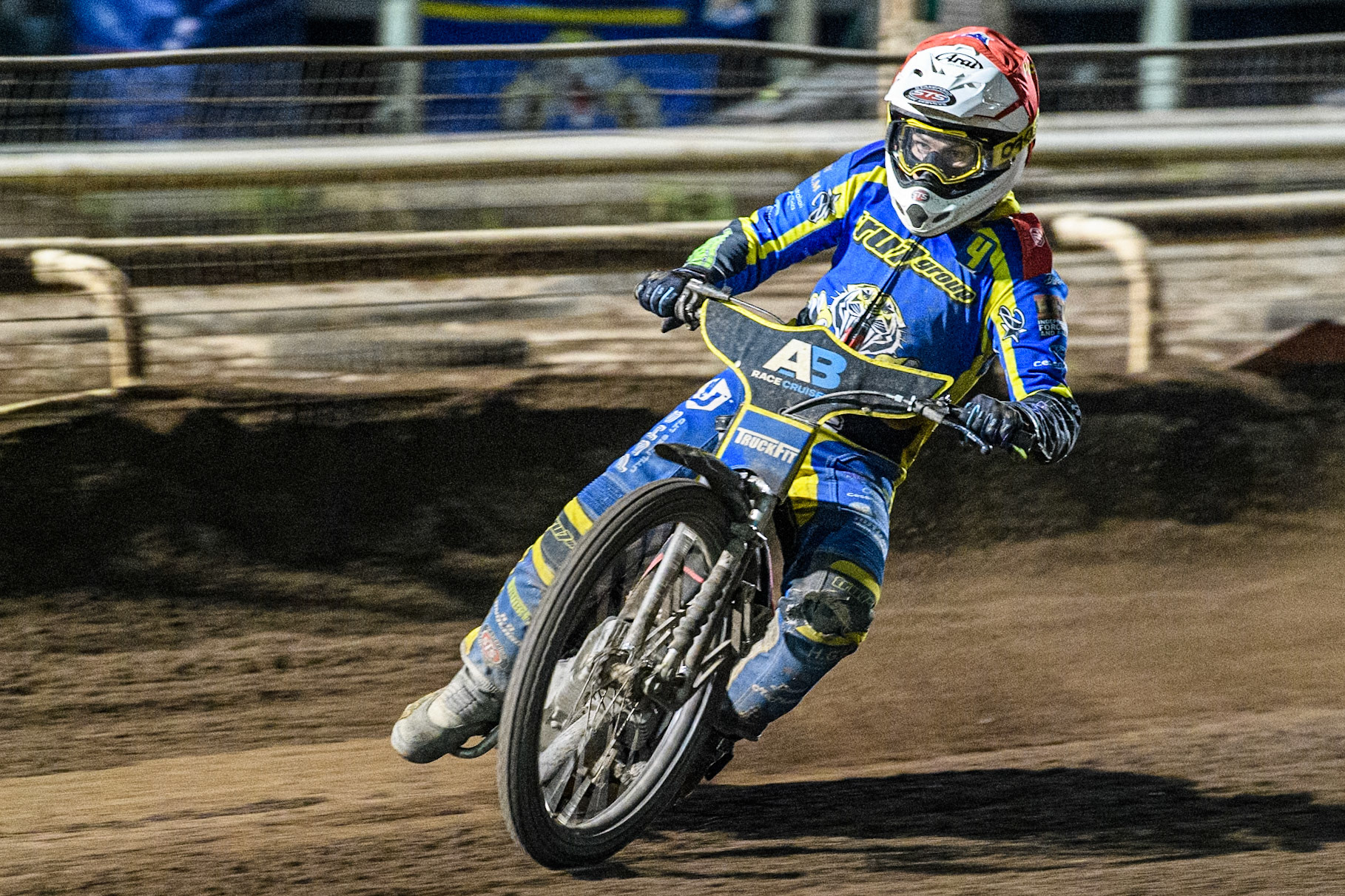 Sheffield Tigers' Josh Pickering  in action during the Rowe Motor Oil Premiership Play Off Semi Final 2nd leg between Sheffield Tigers and Belle Vue Aces at Owlerton Stadium, Sheffield on Thursday 19th September 2024. (Photo: Ian Charles | MI News)