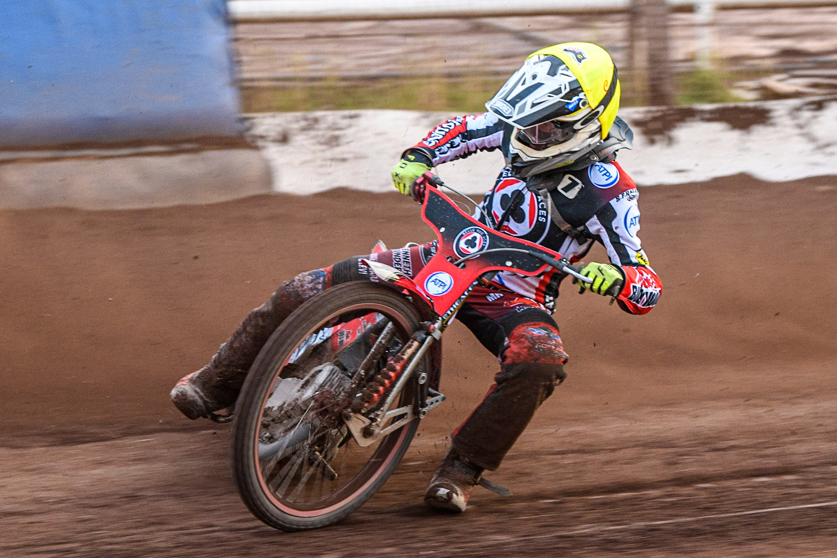Connor Bailey in action  for Belle Vue ATPI Aces during the Sports Insure Premiership match between Sheffield Tigers and Belle Vue Aces at Owlerton Stadium, Sheffield on Thursday 20th July 2023. (Photo: Ian Charles | MI News)