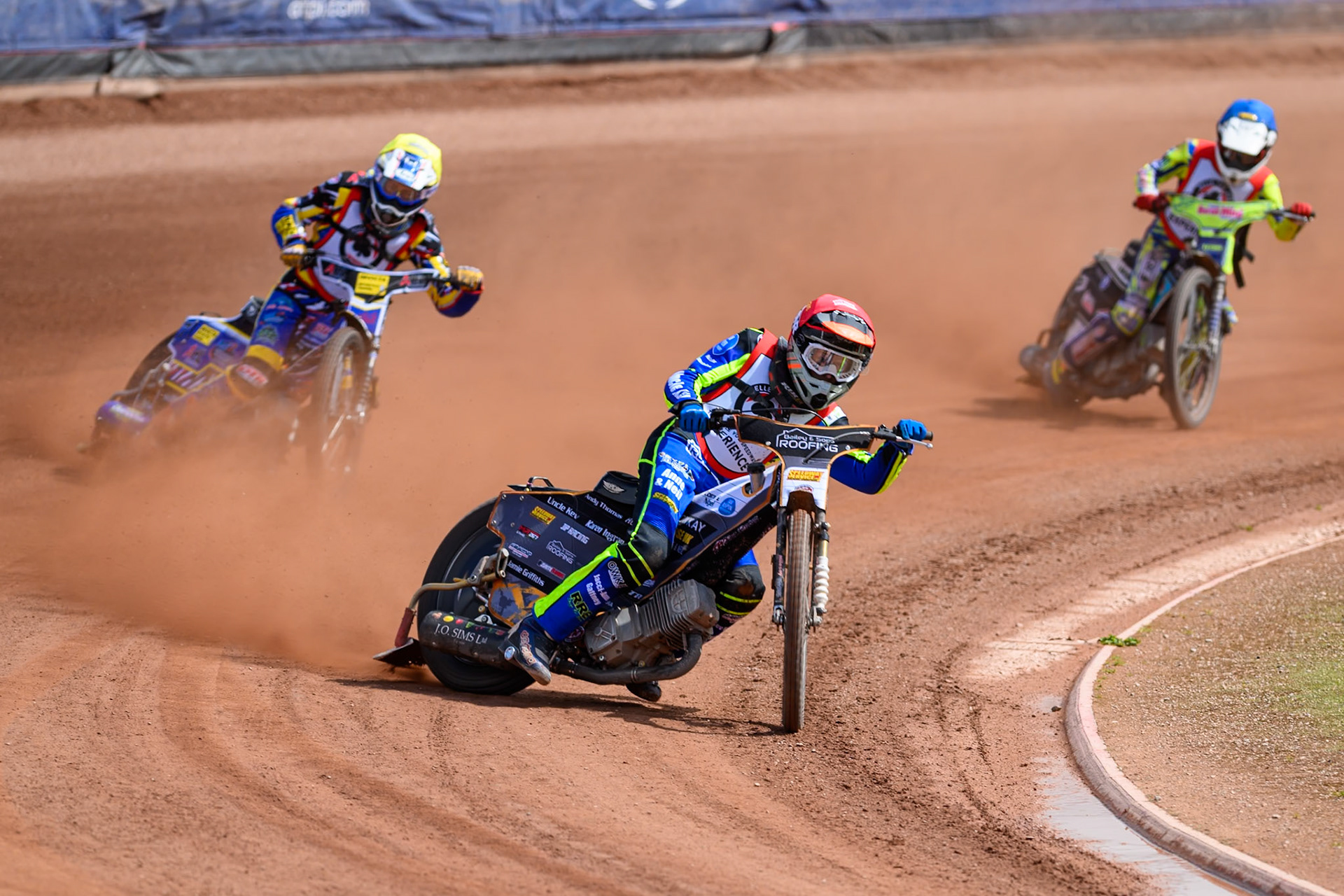 JR ASHWORTH &amp; SONS COLTS ACADEMY INDIVIDUALRyan Ingram in Red leading Jamie Etherington in Yellow and Harry Fletcher  in Blue during the JR Ashworth &amp; Sons Colts Individual at the National Speedway Stadium, Manchester on Sunday 10th May 2026. (Photo: Ian Charles | MI News)