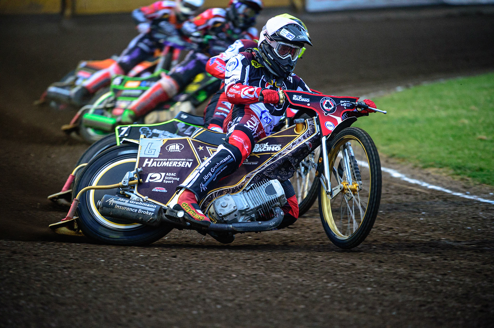 PETERBOROUGH, UK. MAY 9TH  Norick Blödorn  in action  for Belle Vue ATPI Aces  during the SGB Premiership match between Peterborough Panthers and Belle Vue Aces at East of England Showground, Peterborough on Monday 9th May 2022. (Credit: Ian Charles | MI News)