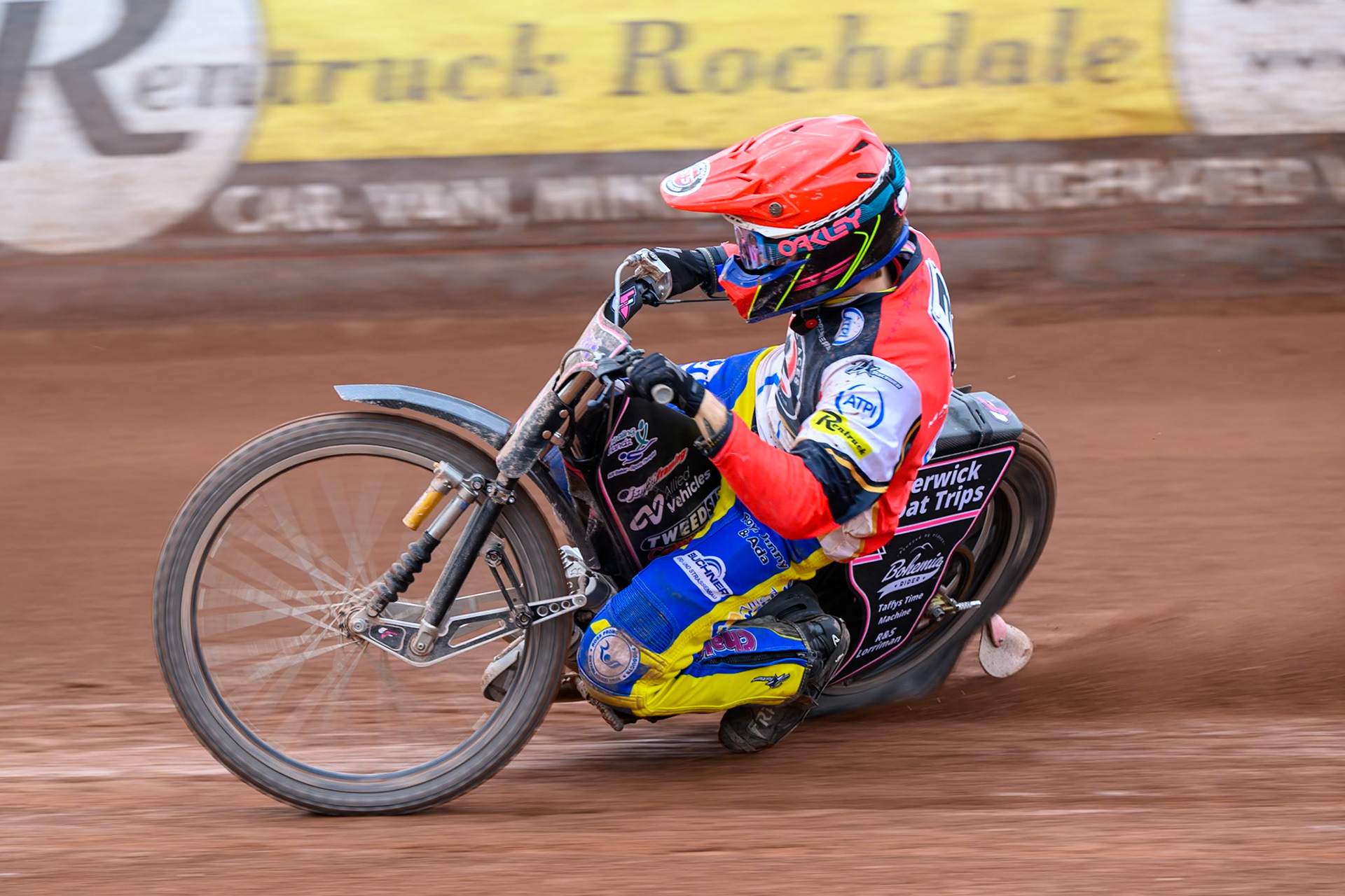 Leon Flint, Guest Rider for Belle Vue Aces in action during the Rowe Motor Oil Premiership match between Belle Vue Aces and Northampton Foxes at the National Speedway Stadium, Manchester on Monday 4th May 2026. (Photo: Ian Charles | MI News)