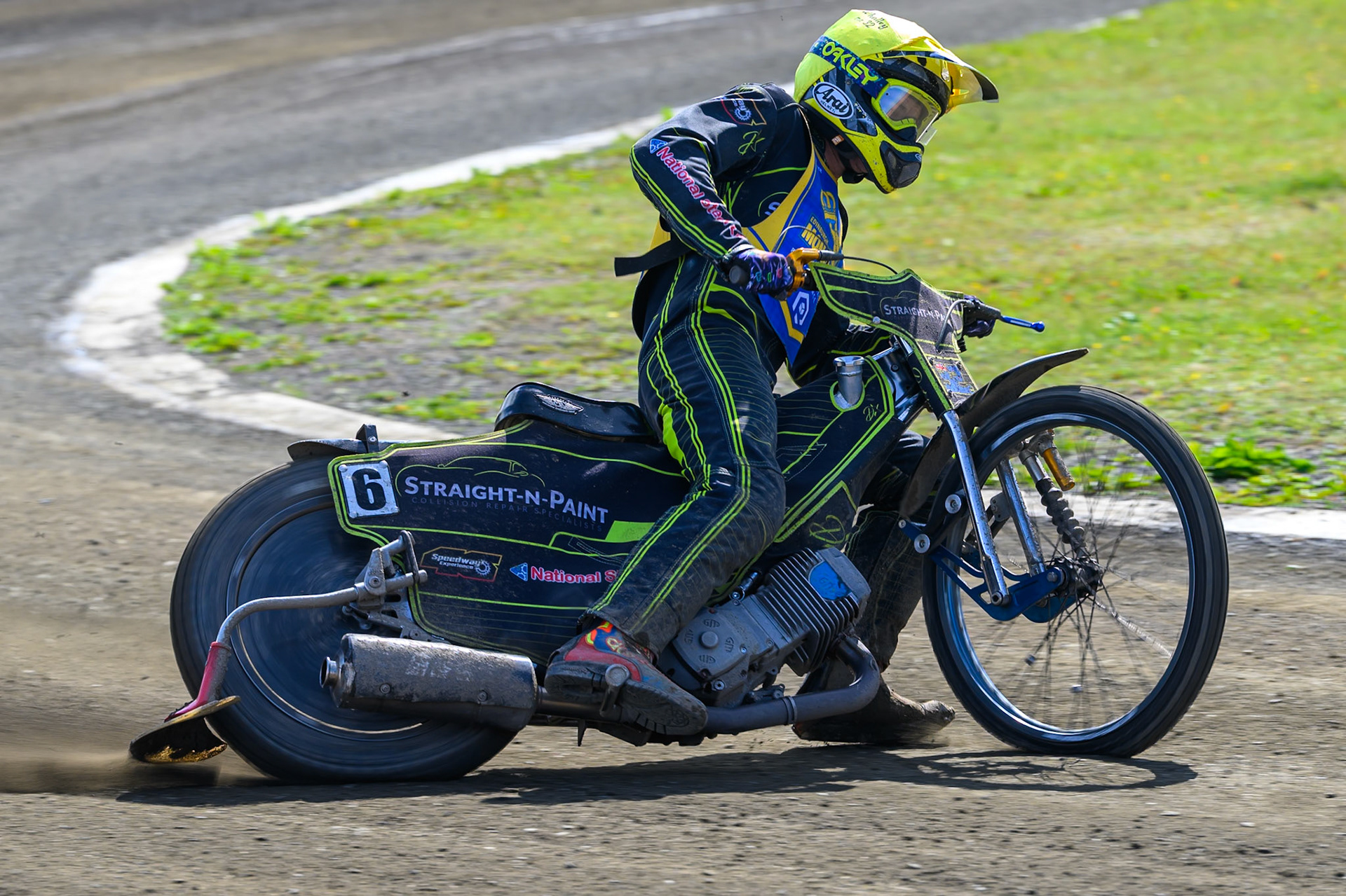 Ben Whalley of Edinburgh Monarchs Academy in action during the WSRA National Development League match between Buxton Bulls and Edinburgh Monarchs Academy at Hi-Edge Speedway, Buxton on Sunday 14th June 2026. (Photo: Ian Charles | MI News)