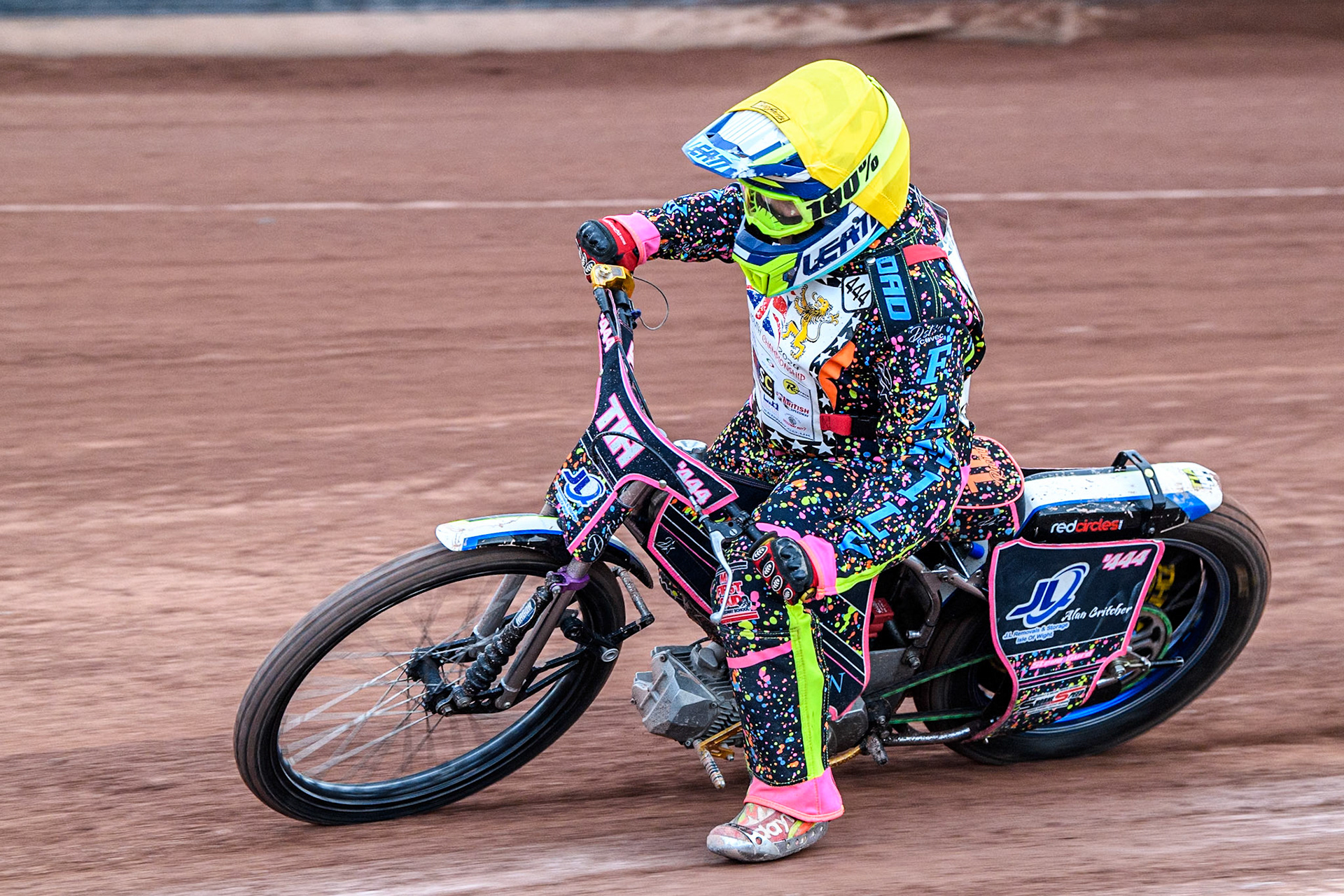 Tia May Brant (125cc) in action during the British Youth 500cc Championships at the National Speedway Stadium, Manchester on Friday 2nd August 2024. (Photo: Ian Charles | MI News)