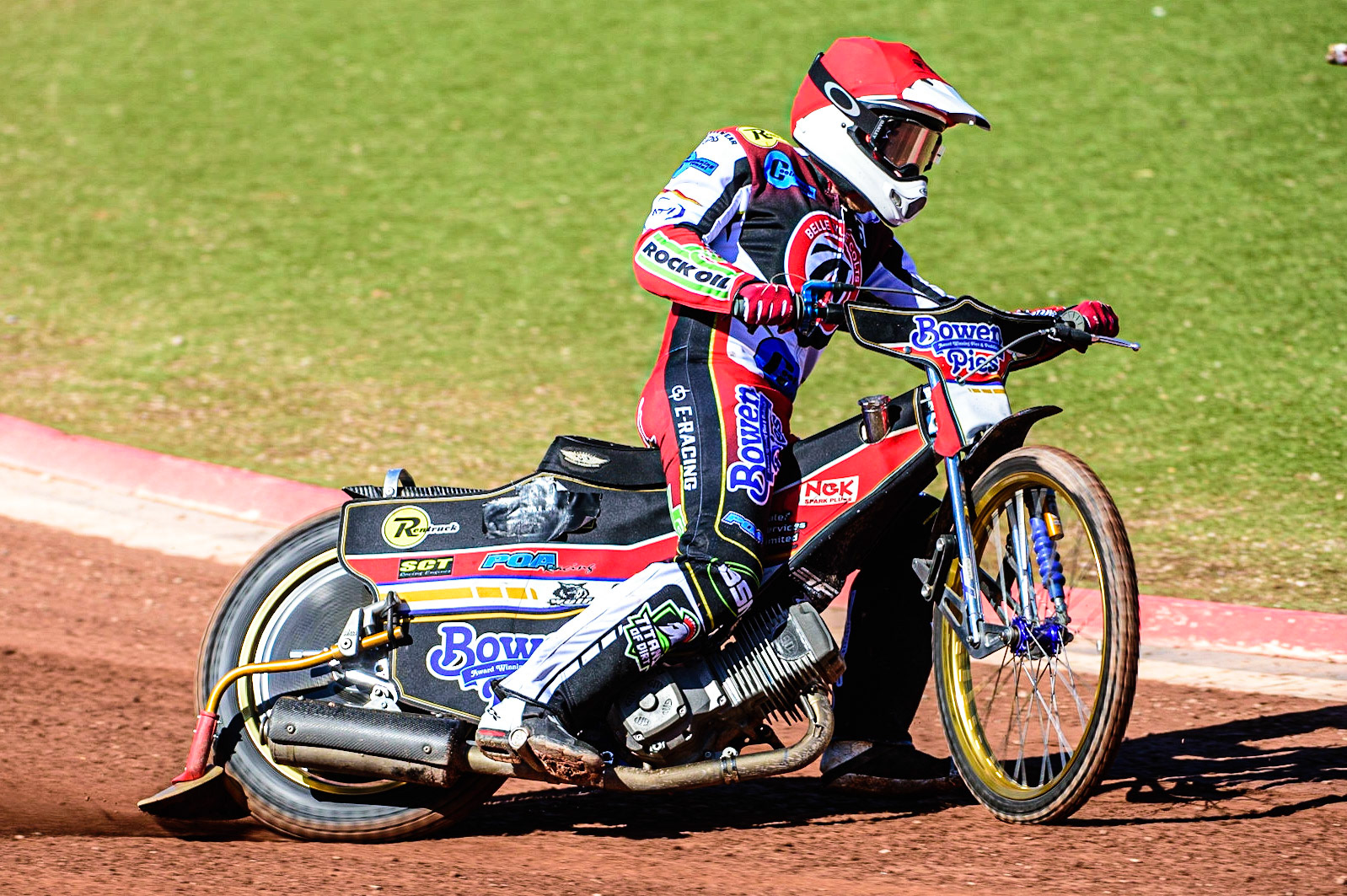 Paul Bowen   in action for Belle Vue ‘Cool Running’ Colts  during the National Development League match between Belle Vue Colts and Berwick Bullets at the National Speedway Stadium, Manchester on Friday 7th April 2023. (Photo: Ian Charles | MI News)