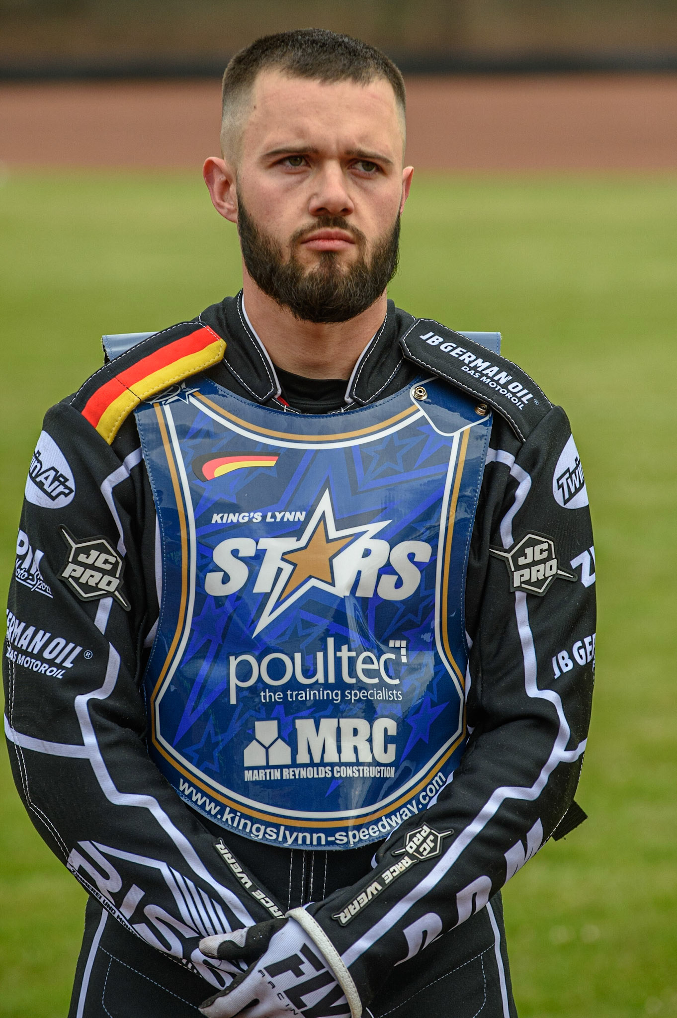 GLASGOW, UK. JUNE 19TH.  Erik Riss (Germany) during the FIM Speedway Grand Prix Qualifying Round at the Peugeot Ashfield Stadium, Glasgow on Saturday 19th June 2021. (Credit: Ian Charles | MI News)