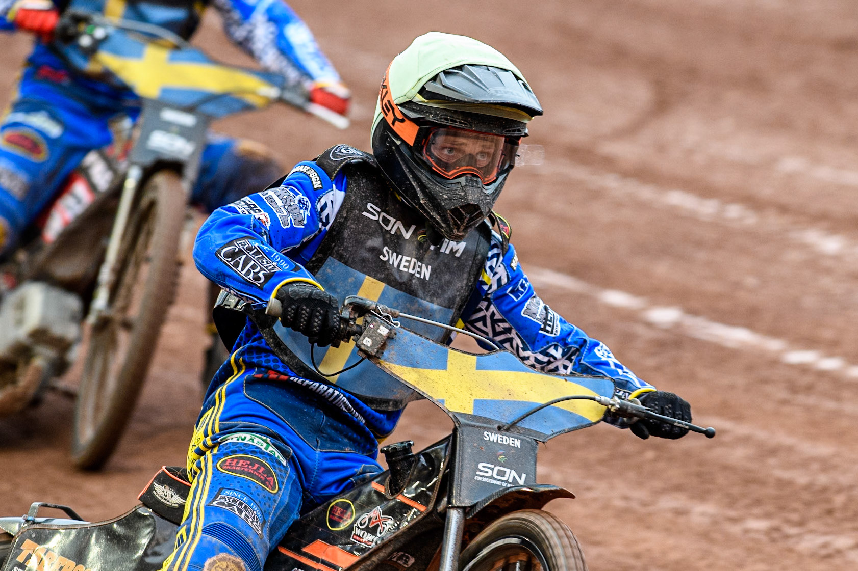Fredrik Lindgren of Sweden during the Monster Energy FIM Speedway of Nations Semi-Final 1 at the National Speedway Stadium, Manchester on Tuesday 9th July 2024. (Photo: Ian Charles | MI News)