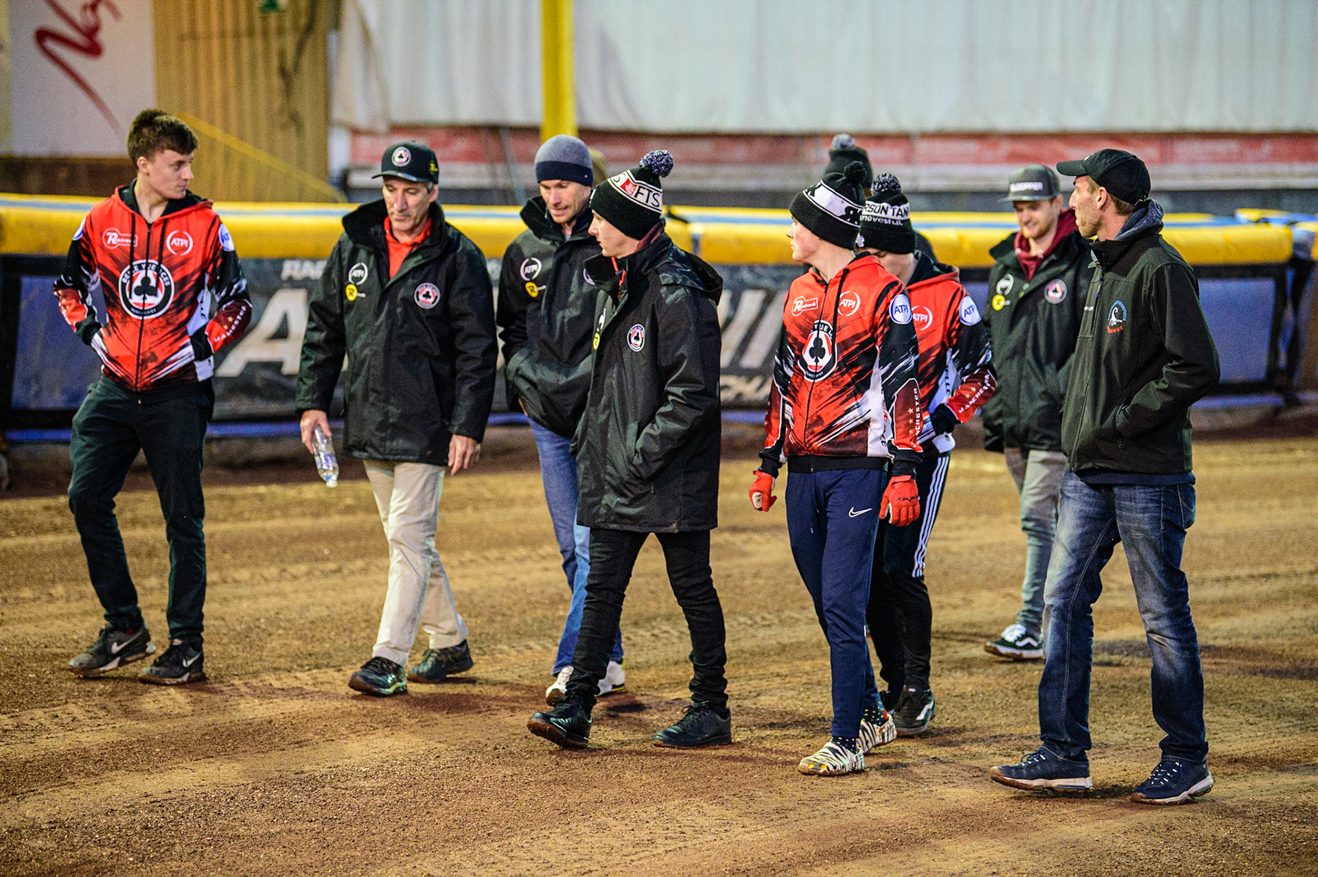 Belle Vue ATPI Aces  on their pre meeting Track Walk during the SGB Premiership Grand Final 2nd Leg between Sheffield Tigers and Belle Vue Aces at Owlerton Stadium, Sheffield on Thursday 13th October 2022. (Credit: Ian Charles | MI News)