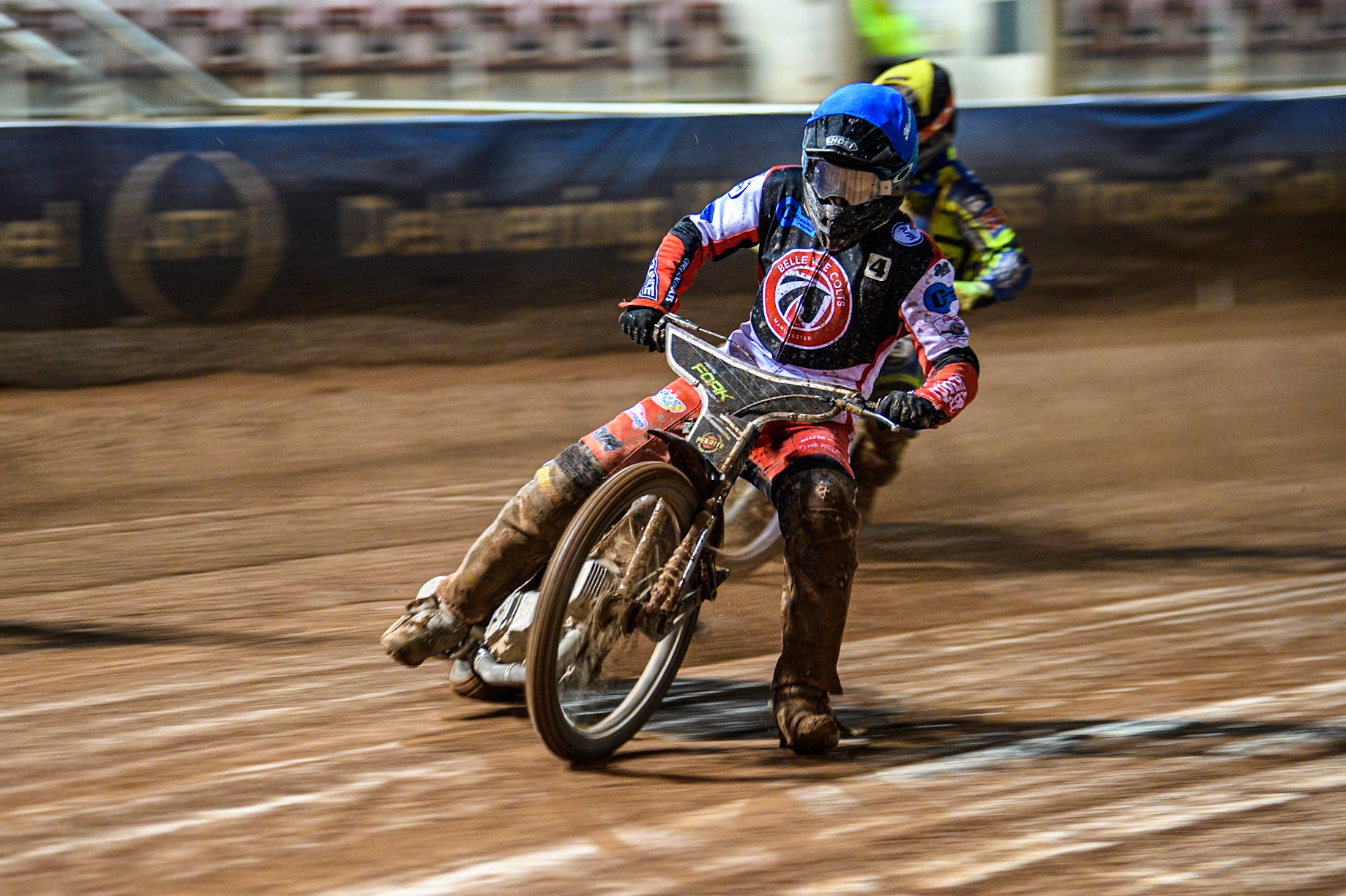 Belle Vue Colts' Matt Marson in action during the WSRA National Development League match between Belle Vue Colts and Sheffield Tiger Cubs at the National Speedway Stadium, Manchester on Monday 7th October 2024. (Photo: Ian Charles | MI News)