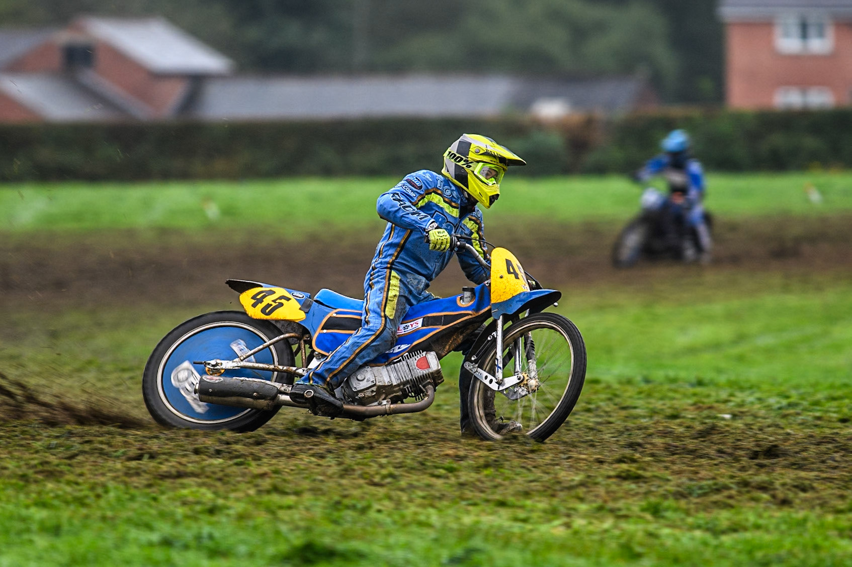 Shaun Bickley (45) in action in the 500cc Upright Class during the ACU British Upright Championships at Woodhouse Lance, Gawsworth, Cheshire on Sunday 8th September 2024. (Photo: Ian Charles | MI News)