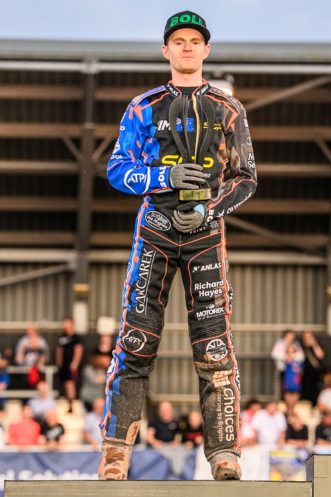 Second Placed Brady Kurtz during the ATPI FIM Speedway Grand Prix Round 5 at the National Speedway Stadium, Manchester, on Saturday 14th June 2025. (Photo: Ian Charles | MI News)