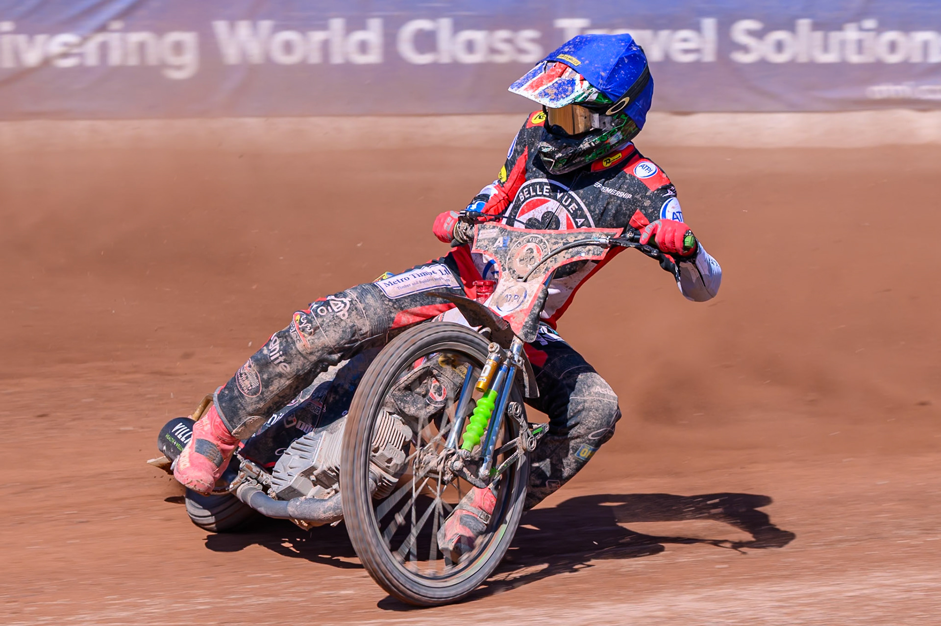 William Cairns of Belle Vue Aces  in action during the Knockout Cup Northern Section match between Belle Vue Aces and Leicester Lions at the National Speedway Stadium, Manchester on Monday 6th April 2026. (Photo: Ian Charles | MI News)