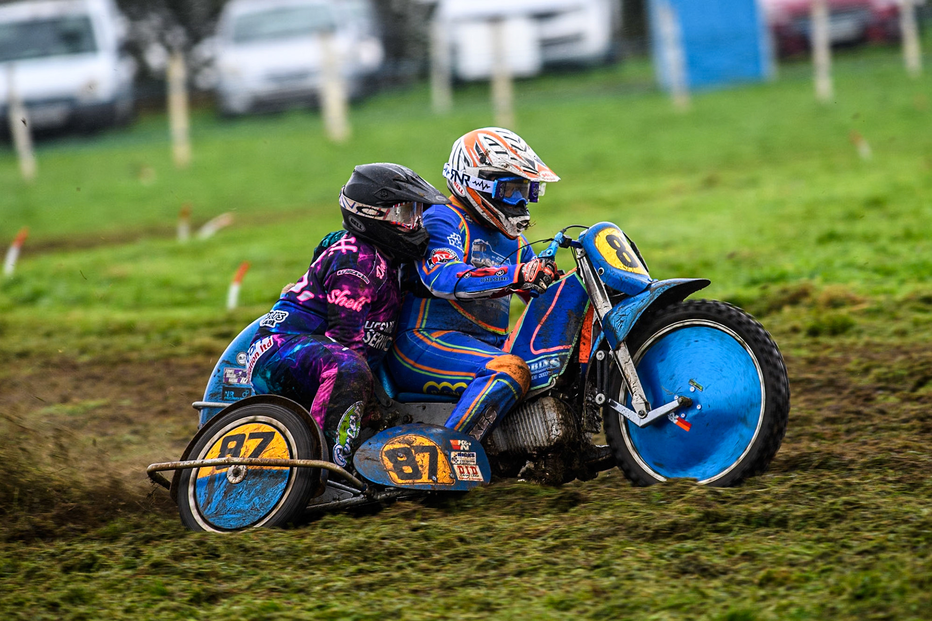 Richard Fred Jenner &amp; Scott Gutteridge (57) in the 500cc Sidecar Class during the ACU British Upright Championships at Woodhouse Lance, Gawsworth, Cheshire on Sunday 8th September 2024. (Photo: Ian Charles | MI News)