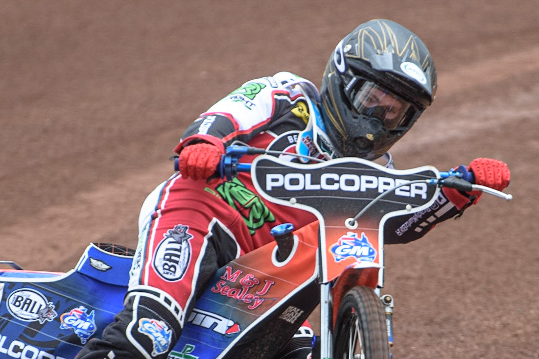 Photo: Ian CharlesBrady Kurtz in actionBelle Vue Press &amp; Practice Day, National Speedway Stadium, Manchester Thursday  13  May  2021